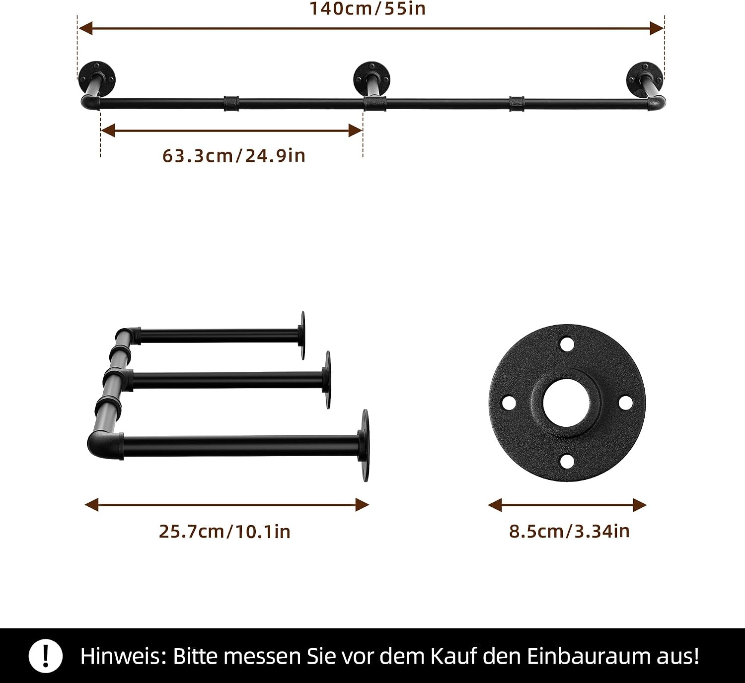 Thumbnail 5 de pickpiff Vintage-Kleiderständer 140 cm – robuster Wandkleiderständer im Industrie- und Retro-Design