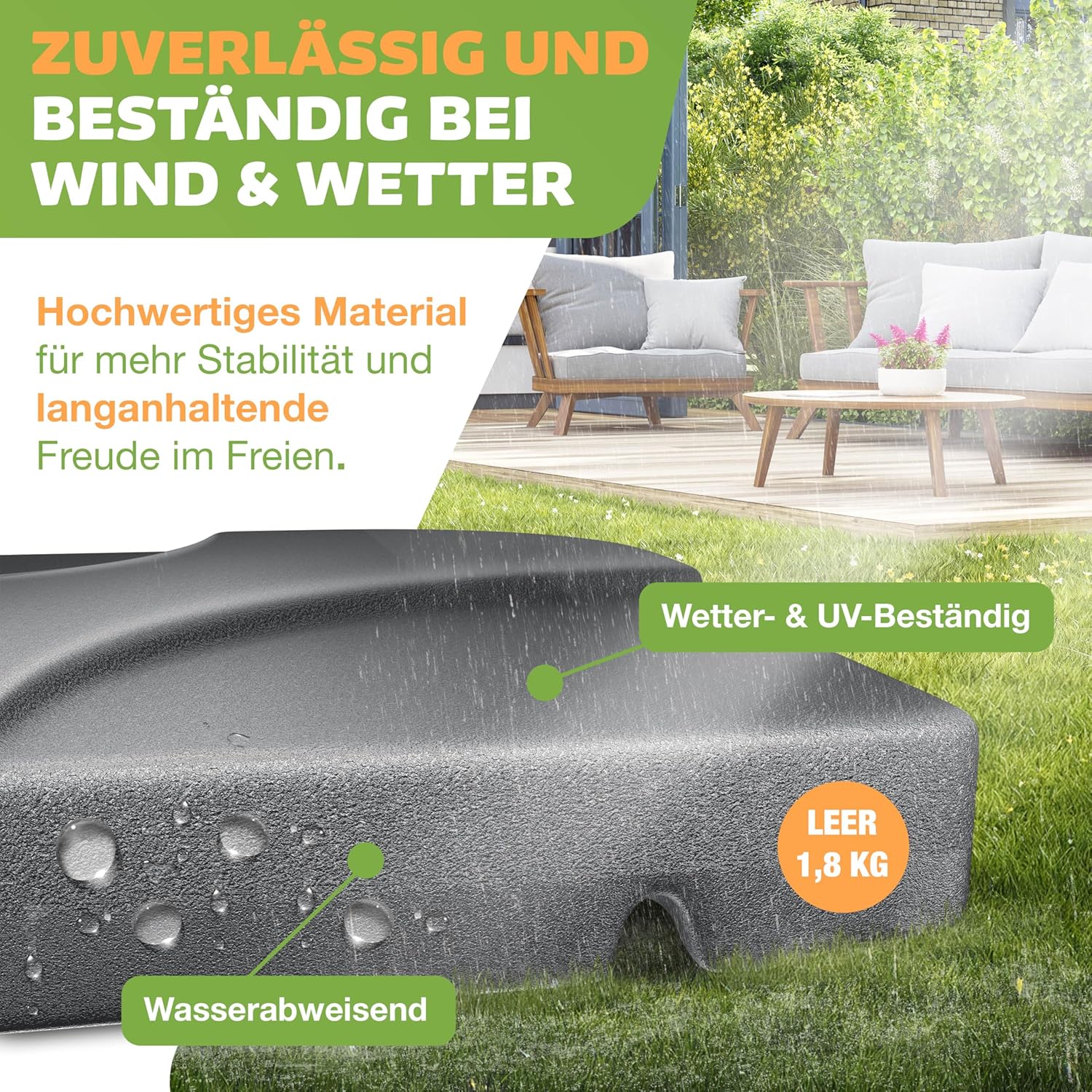 Thumbnail 3 de KESSER® Sonnenschirmständer 4-teilig für Ampelschirm (bis 60 Liter befüllbar, max. 80 kg) mit Metallverbinder