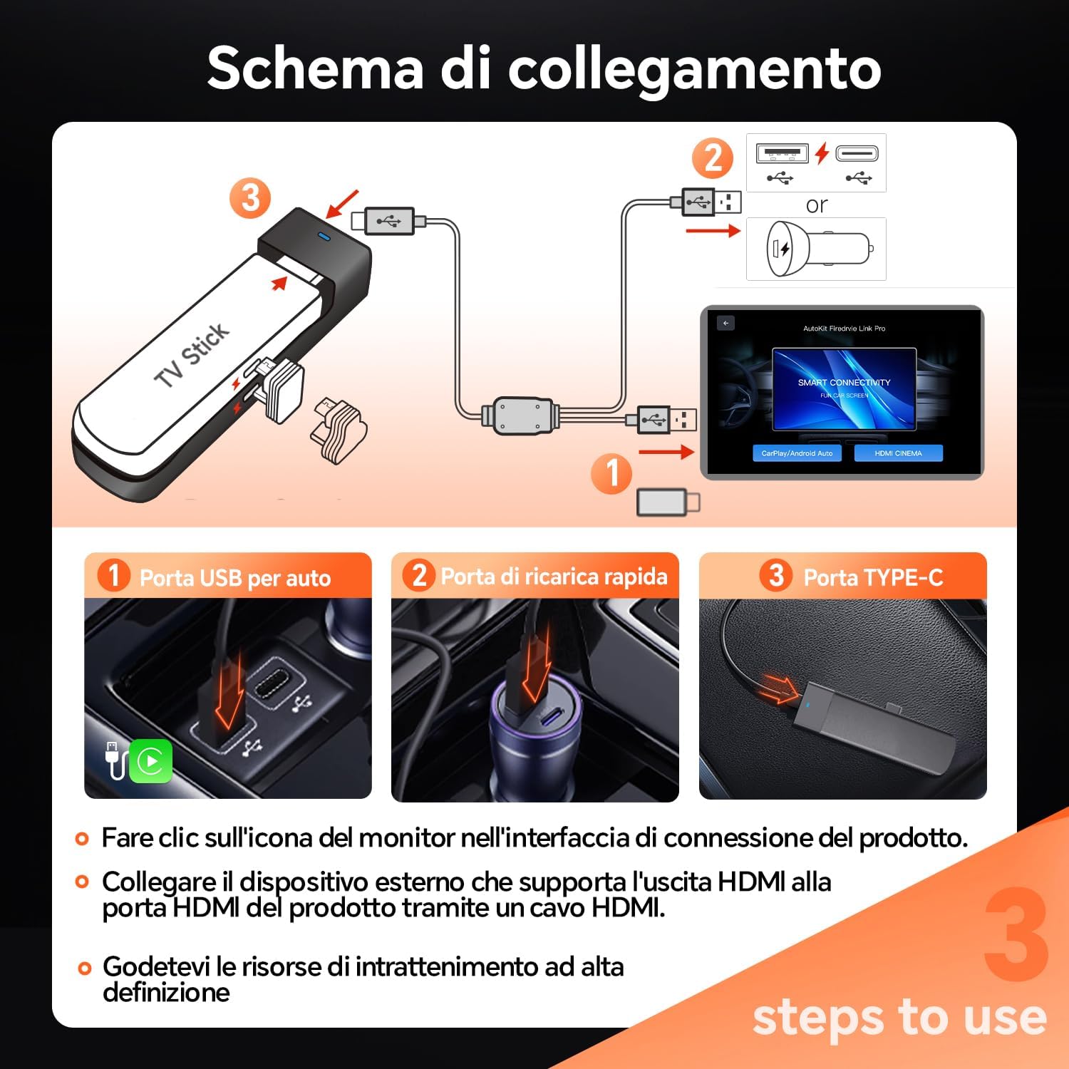 Thumbnail 4 de Carlinkit FireDrive Link Pro adattatore CarPlay