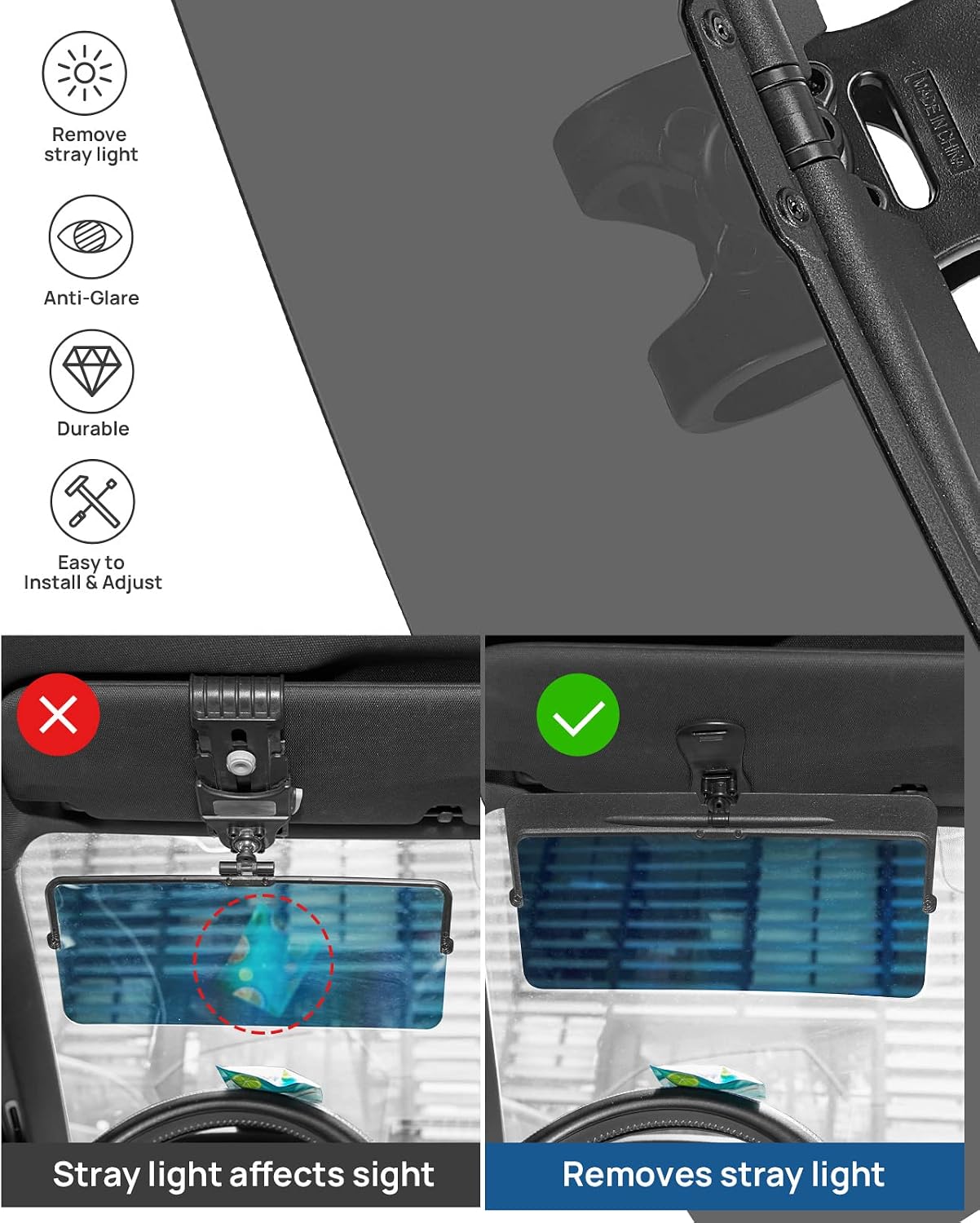 Thumbnail 6 de JOYTUTUS Polarized Car Sun Visor Extender, 2-Pack