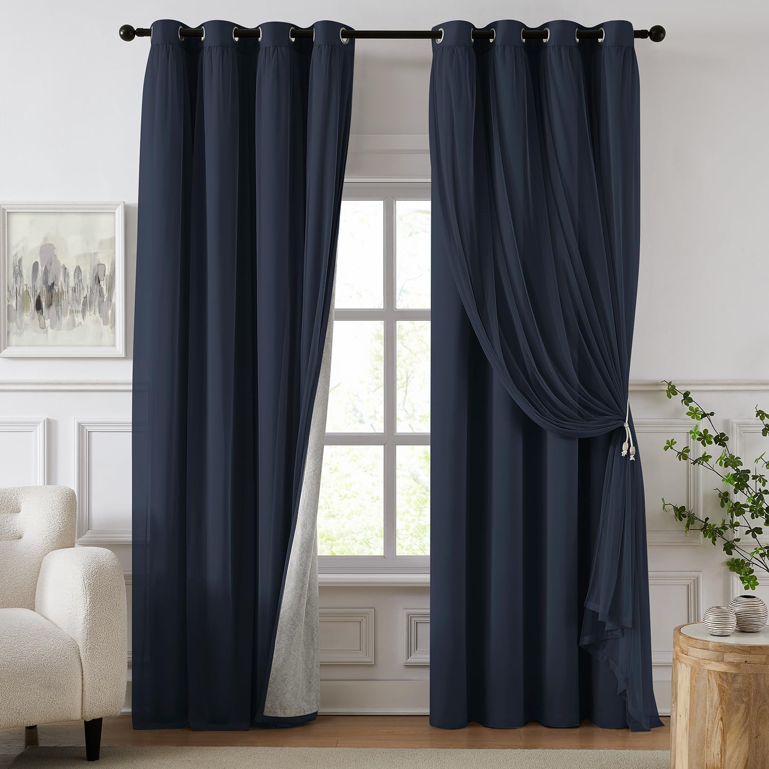 Detalle de Swandream Blackout Curtains 63-inch Length