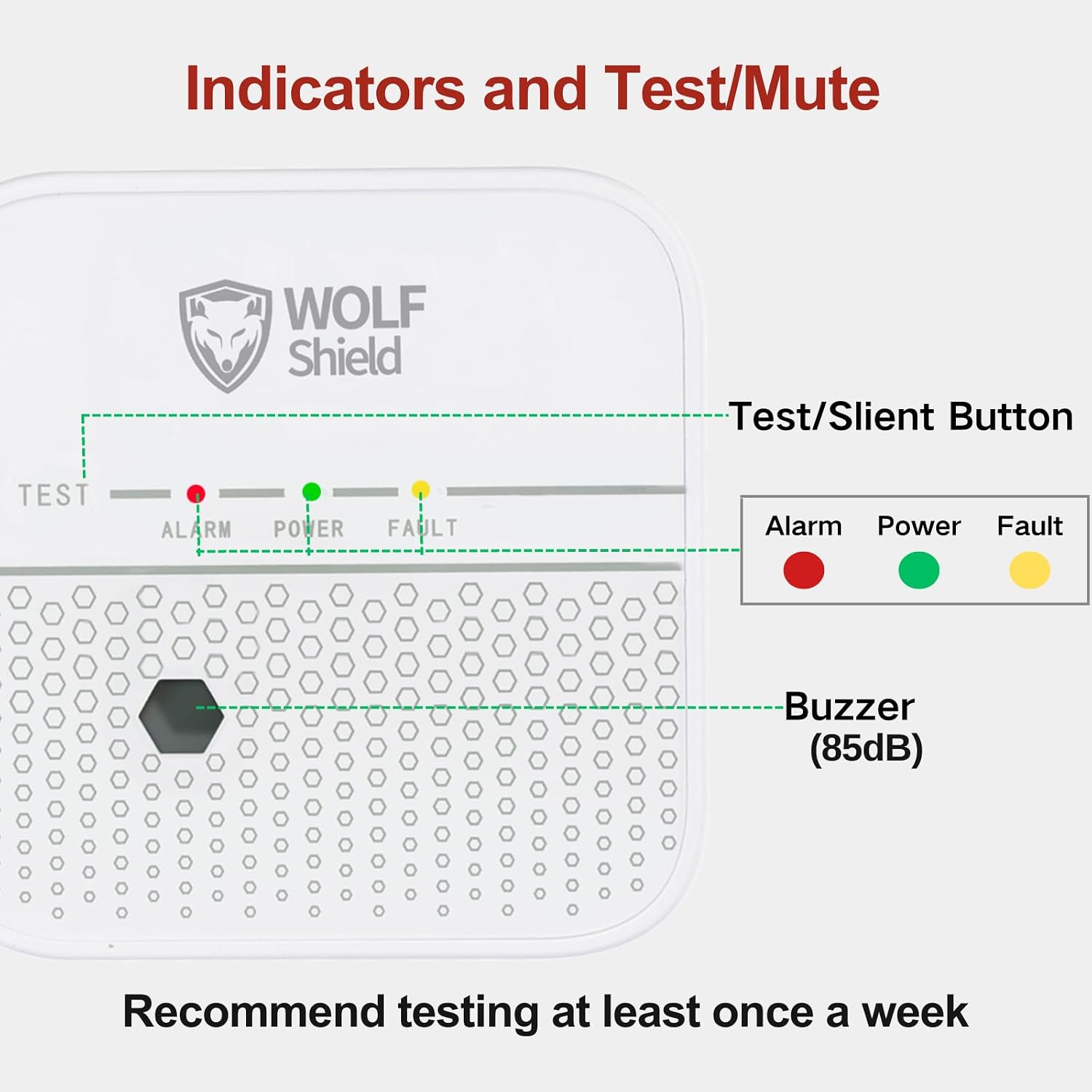 Thumbnail 4 de WOLF SHIELD Carbon Monoxide Detector 10‑year alarm 📟