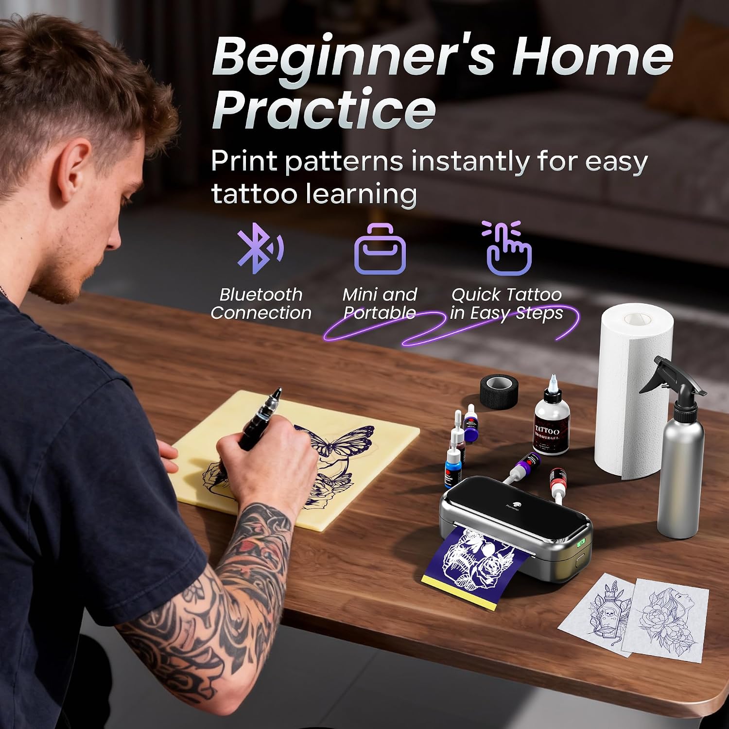 Thumbnail 1 de Phomemo TP31 Small Tattoo Printer 3 Inch – Portable, Bluetooth, with 30 Consumables