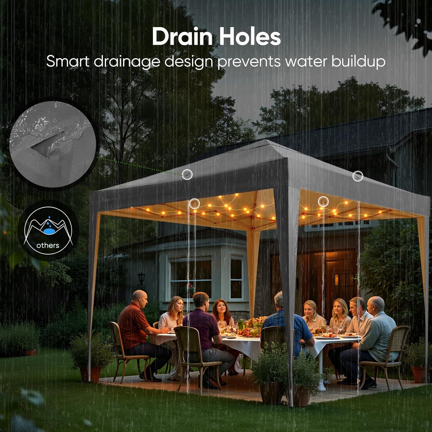 Detalle de Quictent Pop Up Canopy 2x2m Portable Waterproof Gazebo