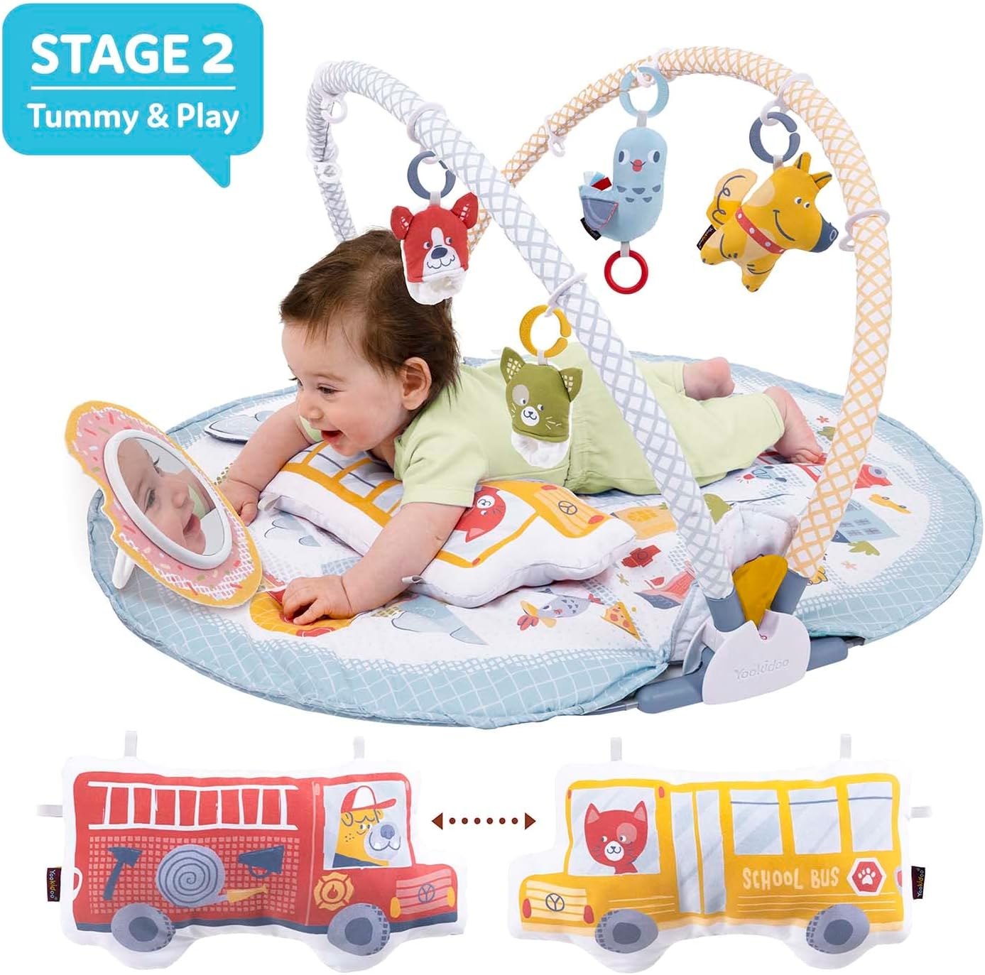 Thumbnail 2 de Yookidoo Baby Gym Urban Lay to Sit-Up Playmat (3-in-1) for 0–12 Months