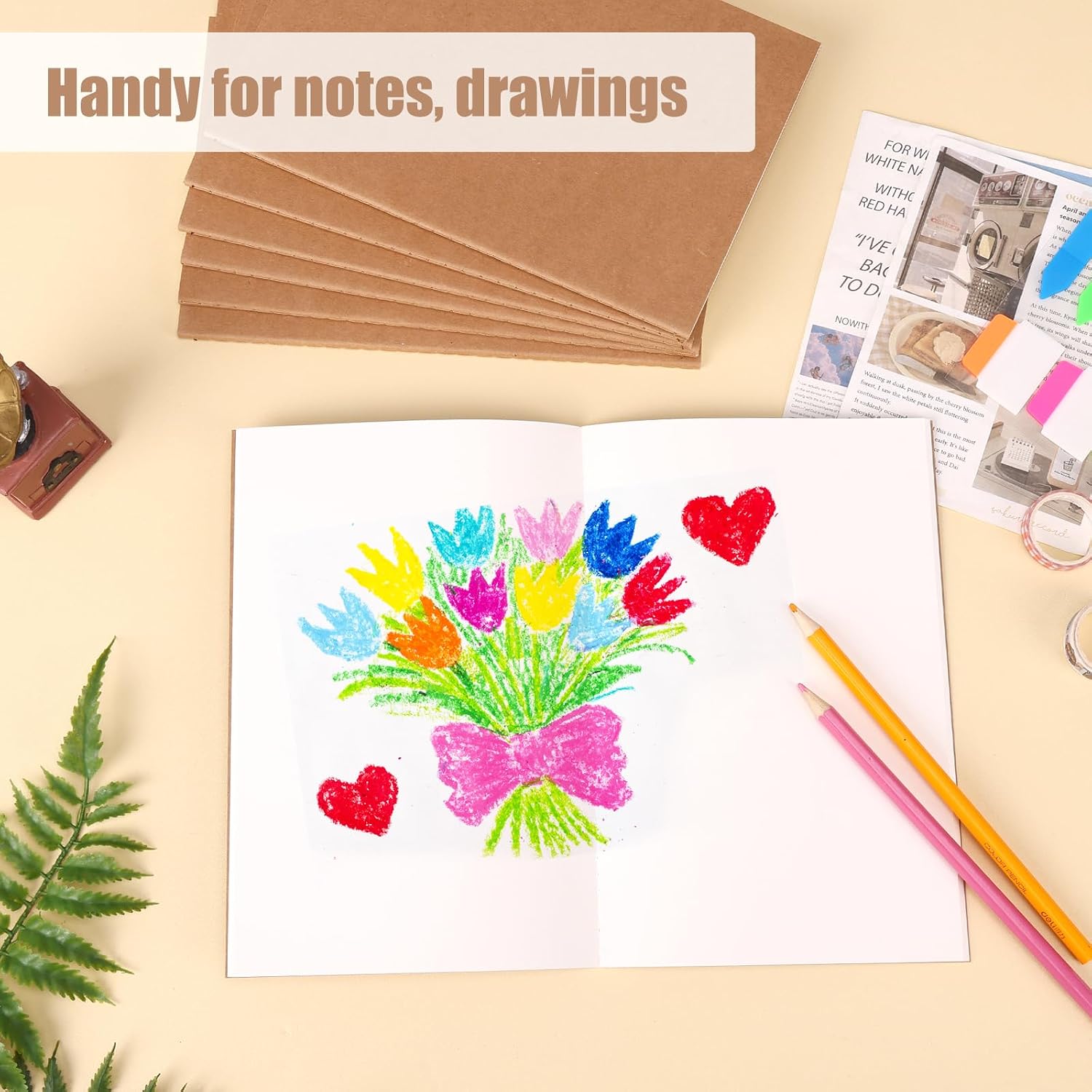 Detalle 1 de EOOUT 24-Pack A5 Kraft Notebooks, Blank 60-Page Journals for Writing and Sketching