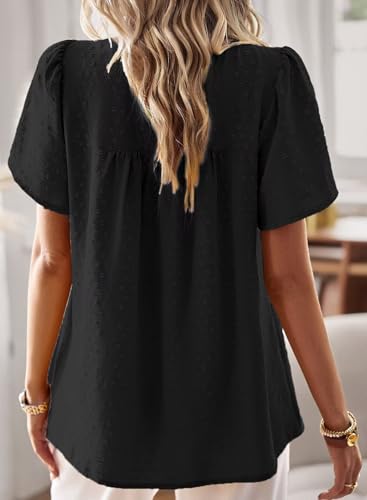 Detalle de TUUHAW T-Shirts à Manches Courtes Femme Oversize Fluide Noir XL