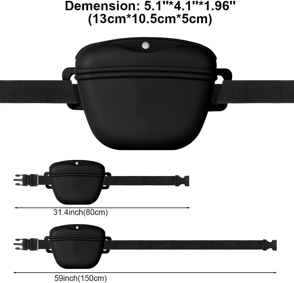 Thumbnail 1 de Aomig Silicone Premium Dog Treat Pouch with Magnetic Closure (Black) – portable walking & training dog food bag
