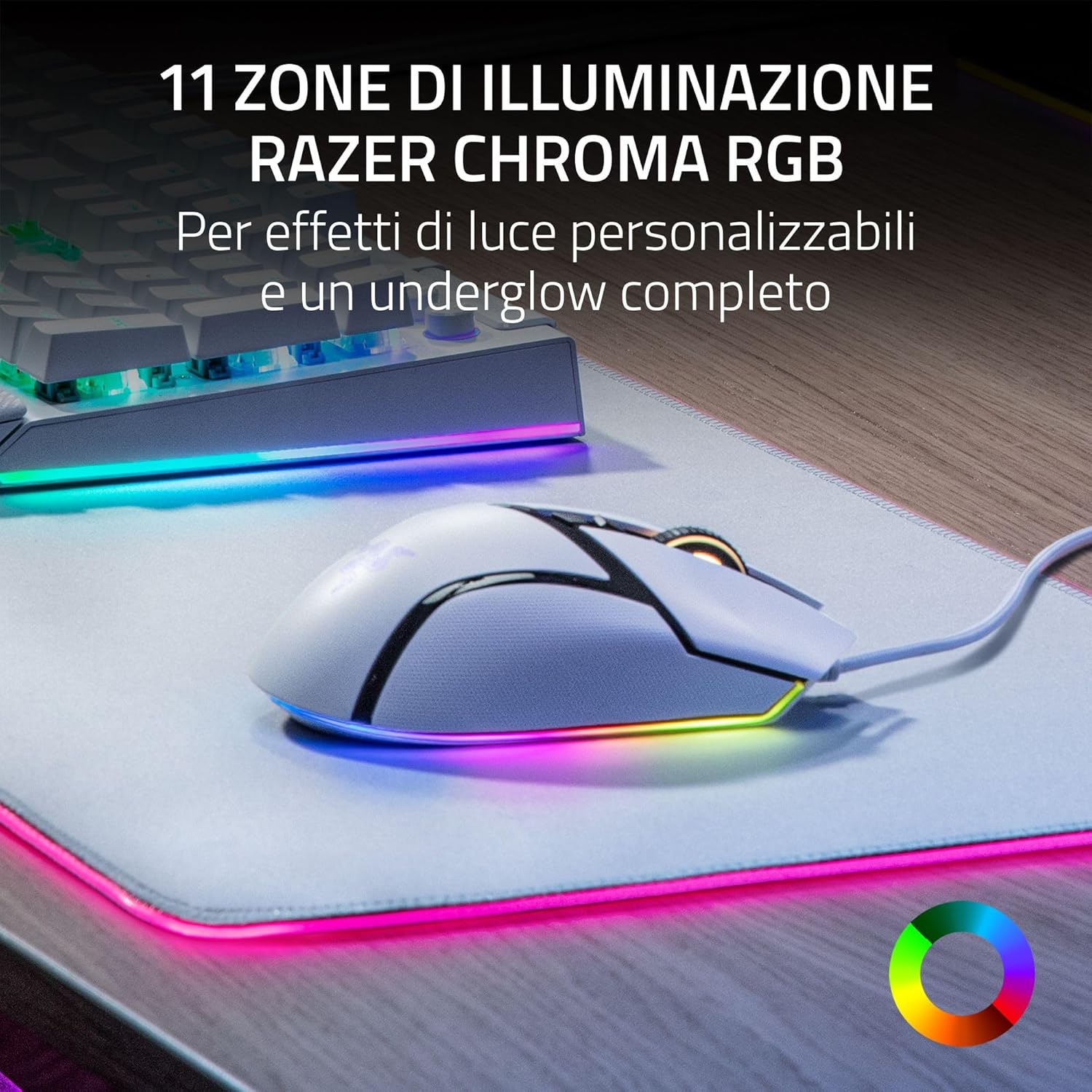 Thumbnail 3 de Razer Basilisk V3 – Mouse da gioco personalizzabile con sensore 26K DPI, Chroma RGB e 11 pulsanti programmabili, Bianco