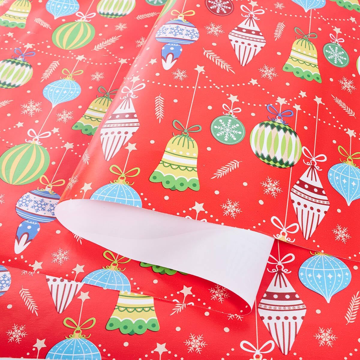Detalle de Christmas Wrapping Paper Roll, 43cm x 12m, Christmas Elements Collection (Red)