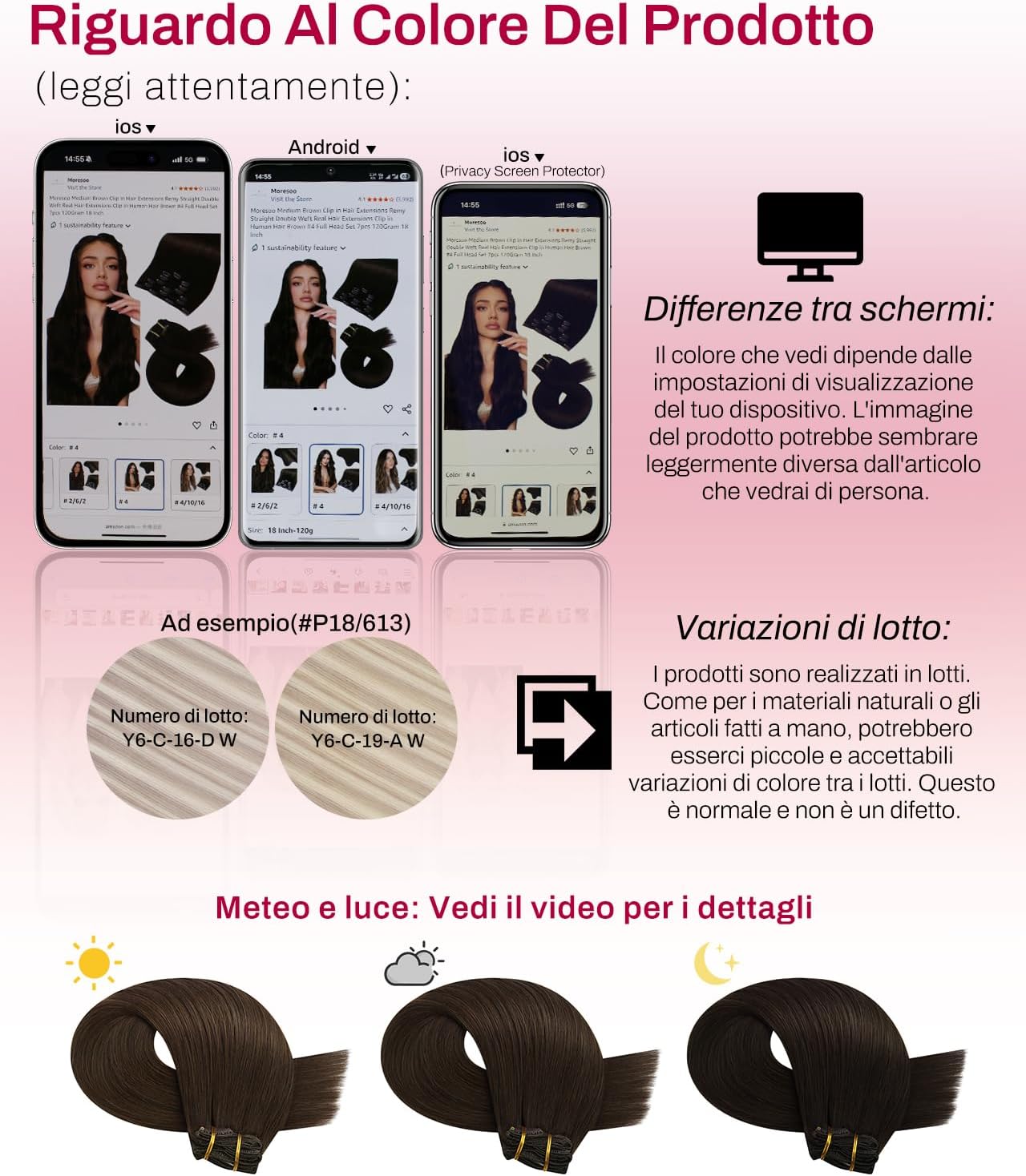 Thumbnail 6 de Moresoo Extension Capelli Veri Clip 150g Cioccolato Marrone #4 55 cm – 7pz