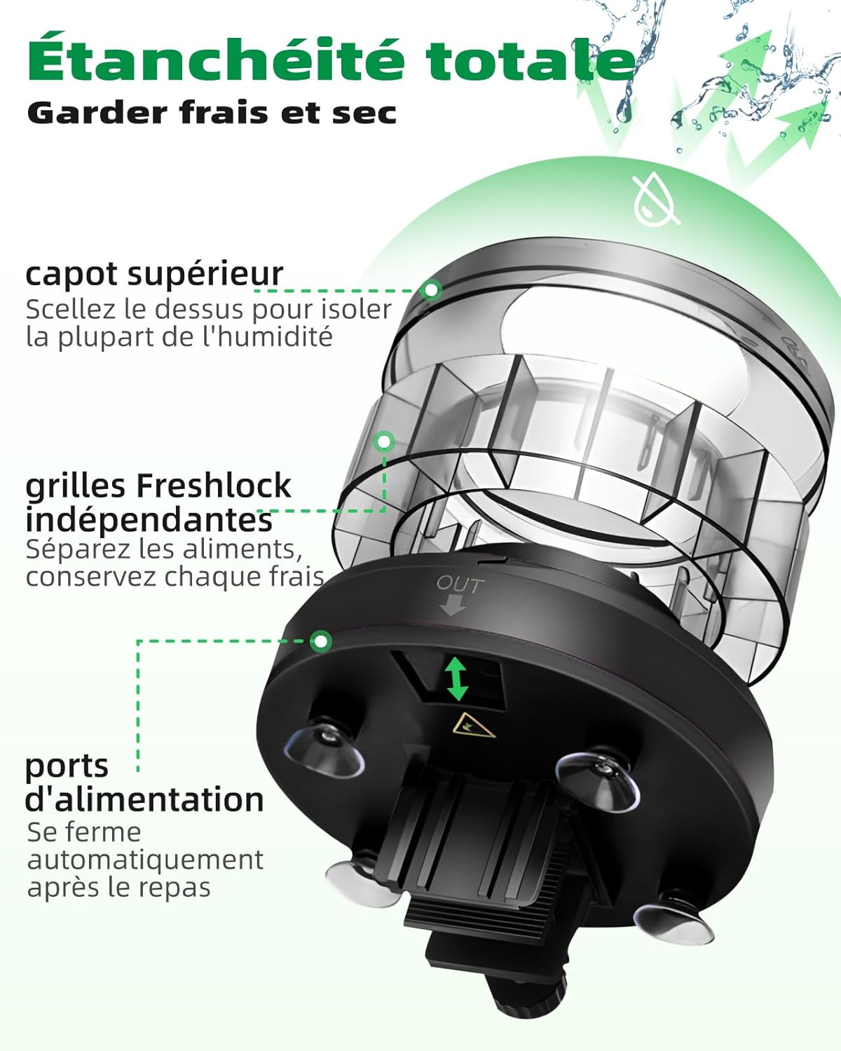 Detalle de Papettly Distributeur automatique nourriture poisson avec minuterie đ