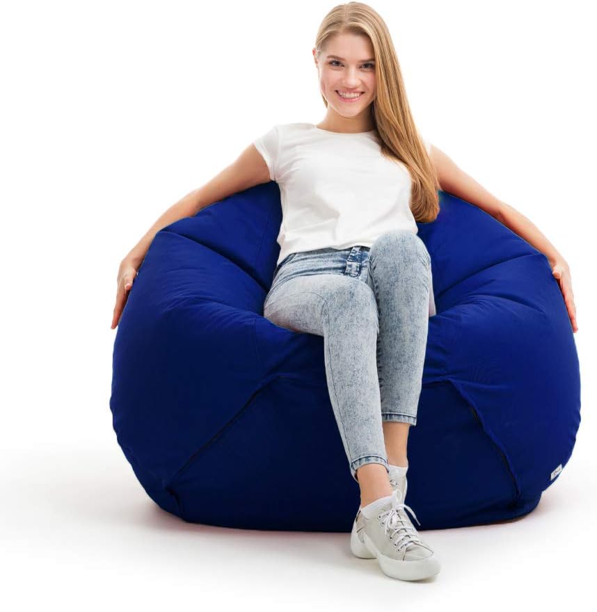 Detalle de Bruni Sitzsack Classico L Grau – XXL Bean-Bag aus Deutschland, abnehmbarer Bezug, lebensmittelechte Füllung