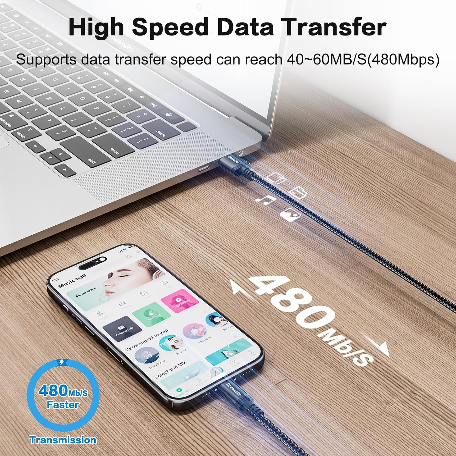 Detalle de Dreaazhi Extra Long 5M Lightning Cable for iPhone