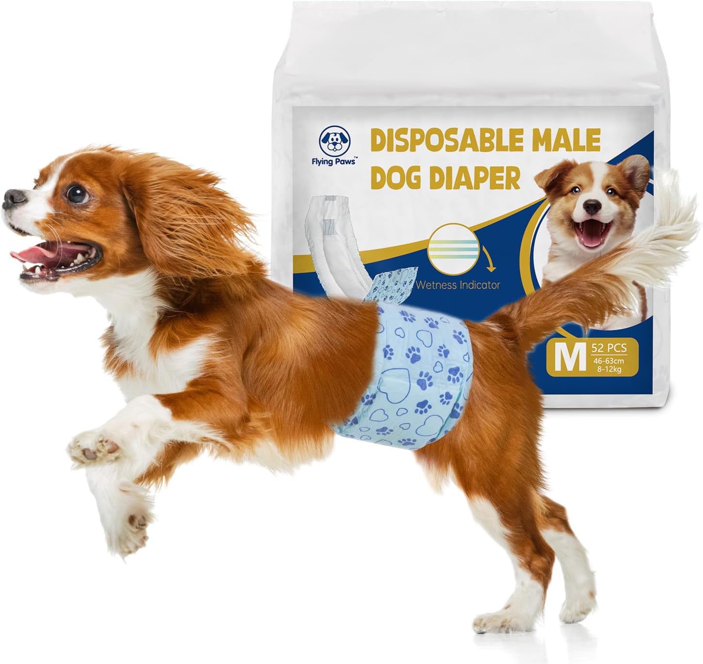 Flying Paws Pannolini per cani M, 52 pezzi