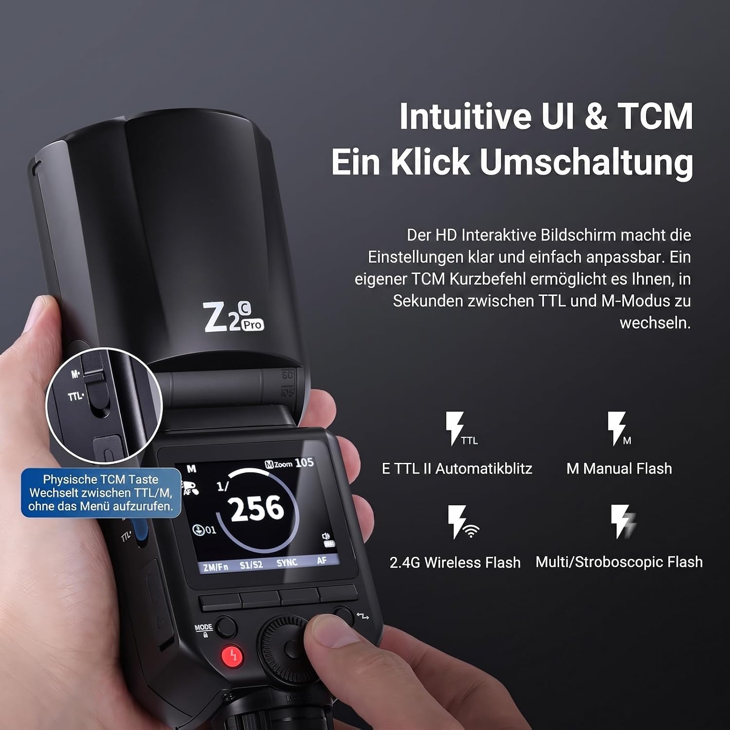 Thumbnail 3 de NEEWER Z2PRO-C TTL Speedlite für Canon 1/8000s