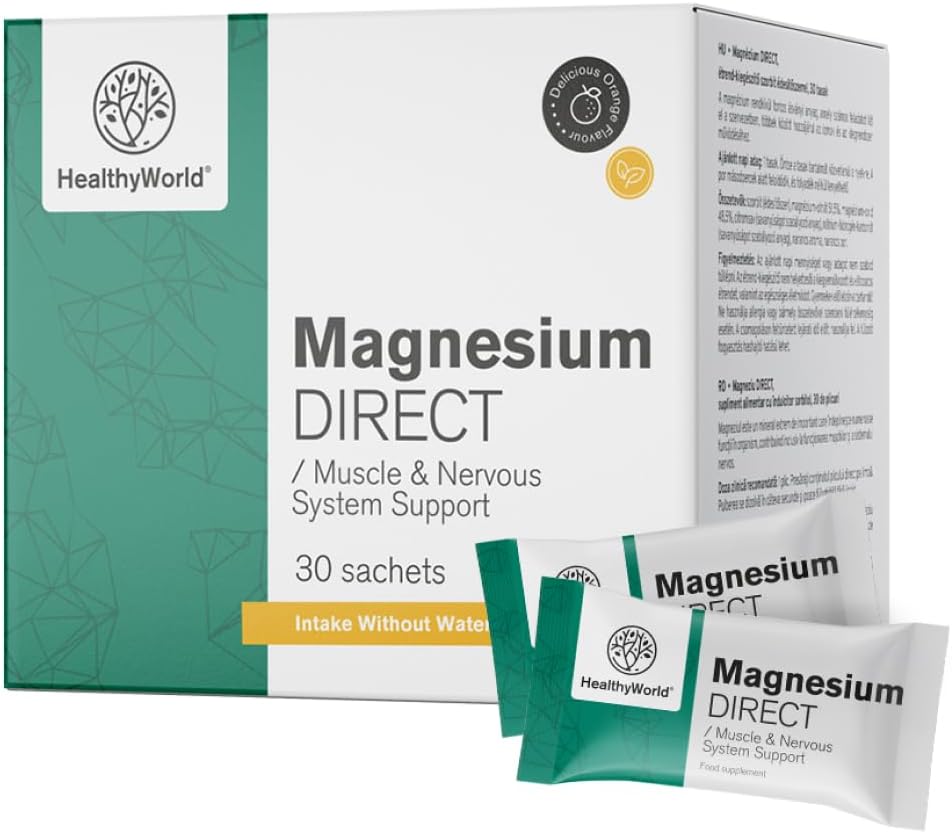 Detalle de HealthyWorld Magnesium DIRECT 400 mg met citraat en oxide, 30 zakjes