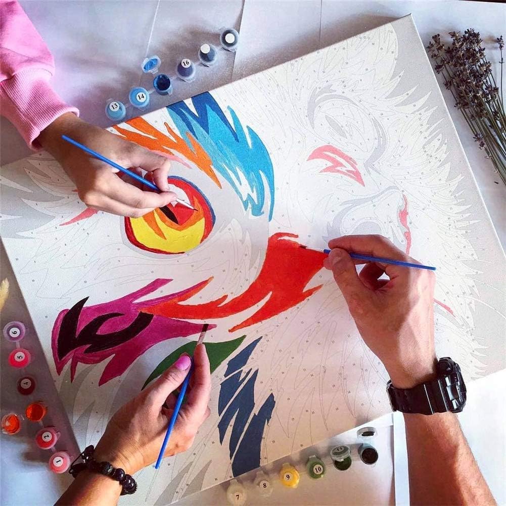 Detalle de Komking Colorful Tiger Paint by Numbers Kit (16x20inch) for Adults & Beginners