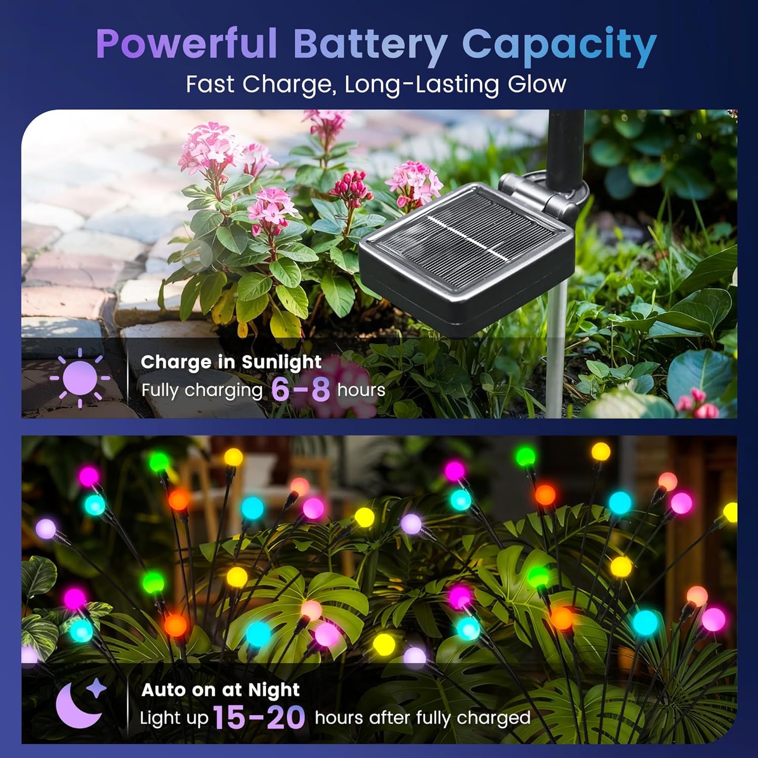 Thumbnail 1 de PATIOPIA Solar Lights Outdoor Garden – 60 LED Firefly Lights (6 Pack)