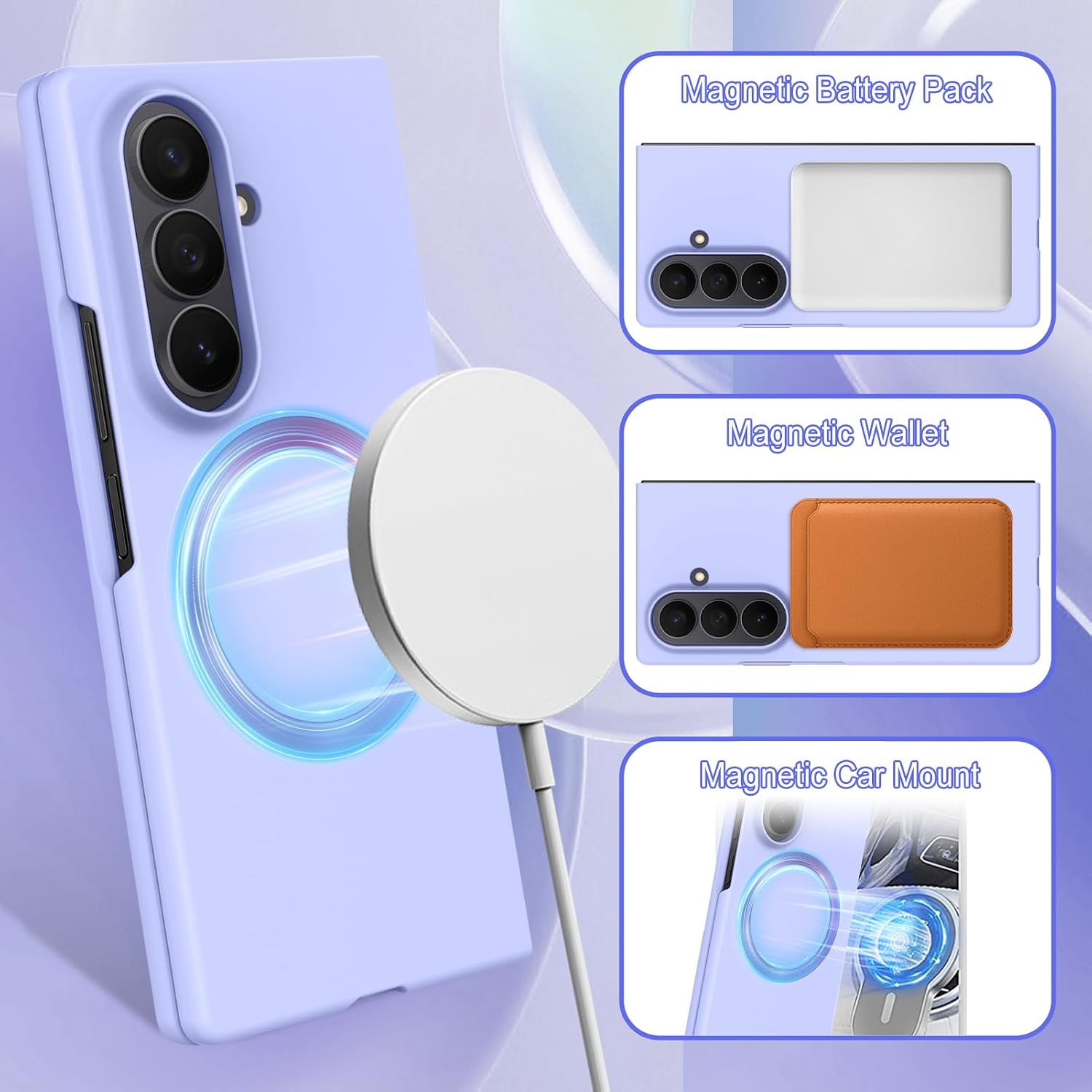 Detalle 2 de Illians Magnetic Phone Case for Galaxy Z Fold 8 Ultra, Purple Polycarbonate