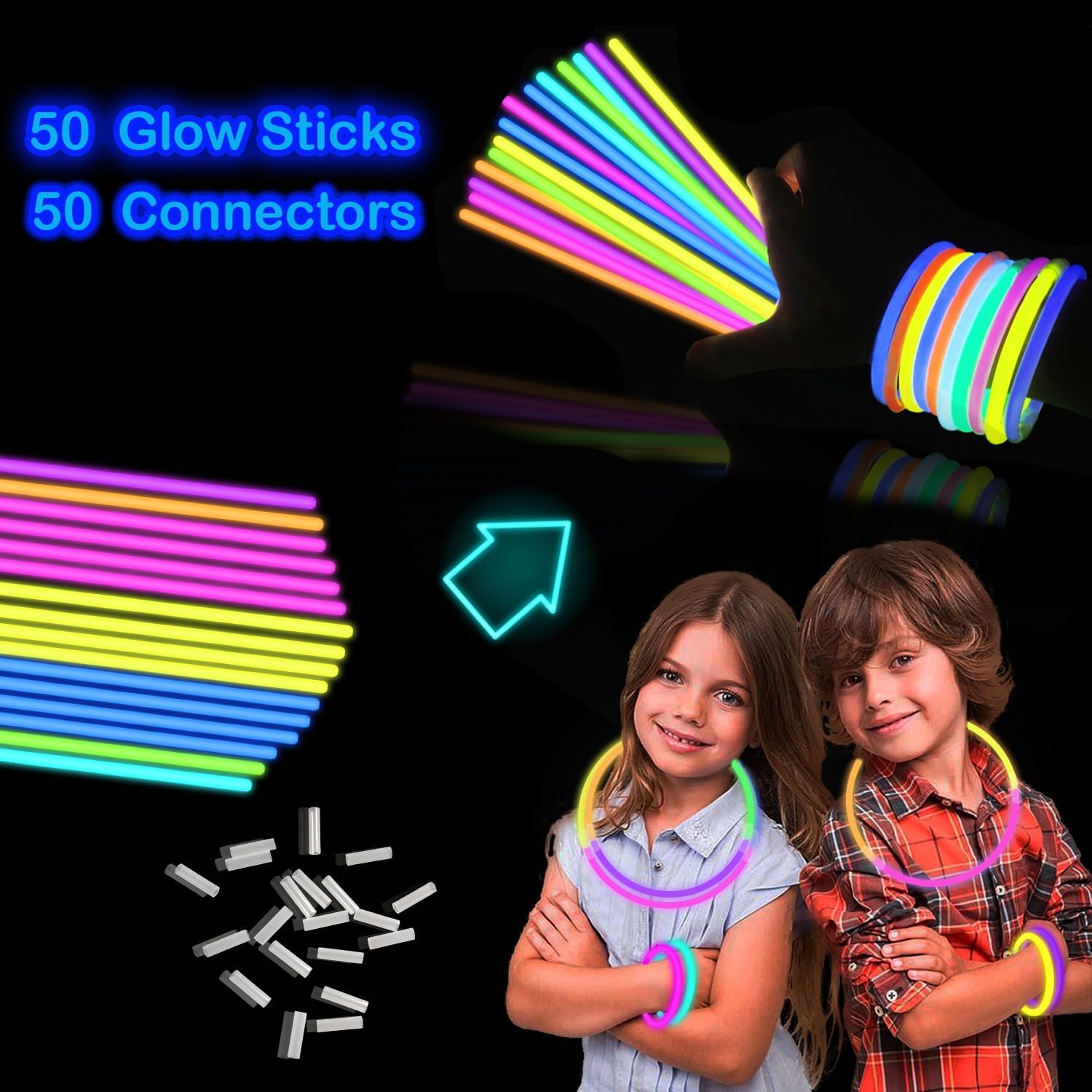 Thumbnail 1 de NYE Glow Sticks Party Pack 8" glow sticks ๐