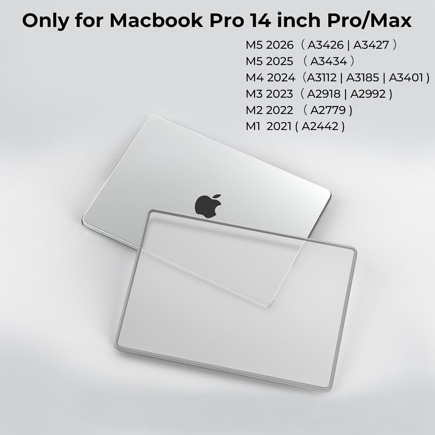 Detalle 2 de BlueSwan Hülle für MacBook Pro 14 Zoll (2021–2026) — TPU-Rahmen, matte Anti-Fingerprint Schutzhülle in Grau