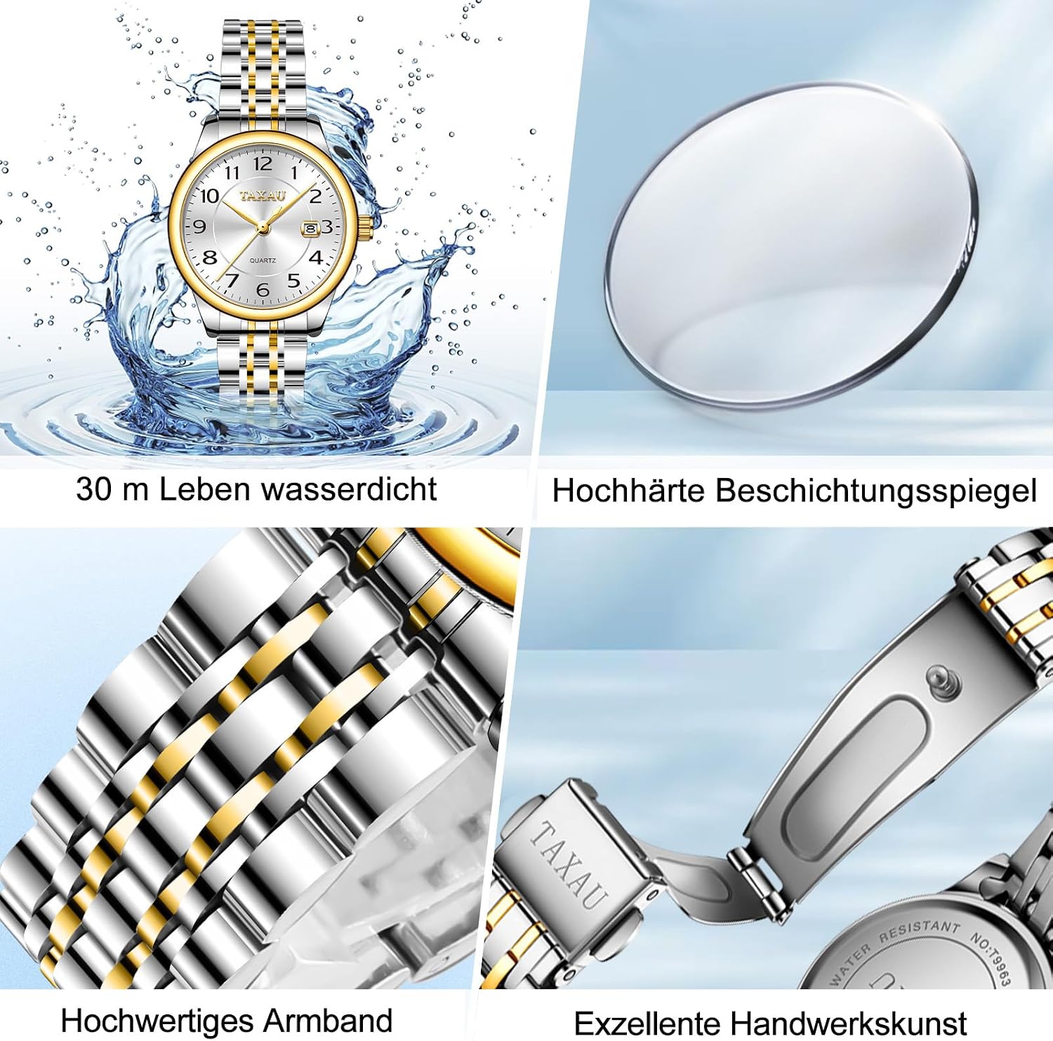Detalle 2 de Taxau Uhren für Frauen Arabische Ziffern Kleines Zifferblatt Easy Read Damenuhren Einfacher Stil Datum Edelstahl wasserdichte Uhren für Frauen Reloj para Mujer
Taxau Uhren für Frauen Arabische Ziffern Kleines…