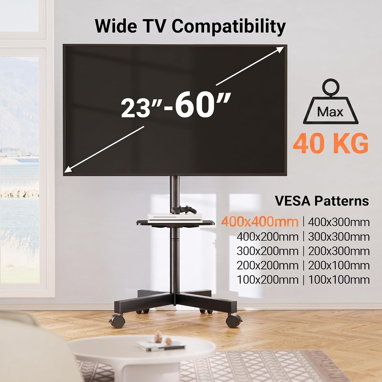 Thumbnail 1 de PERLEGEAR Mobile TV Stand 23–60in tilt