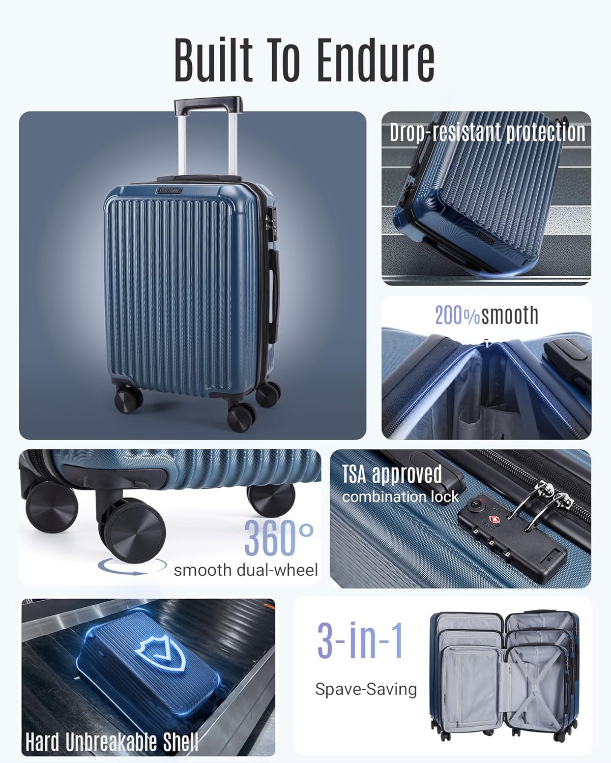Detalle de LIGHT FLIGHT 3-Piece Luggage Set 28"