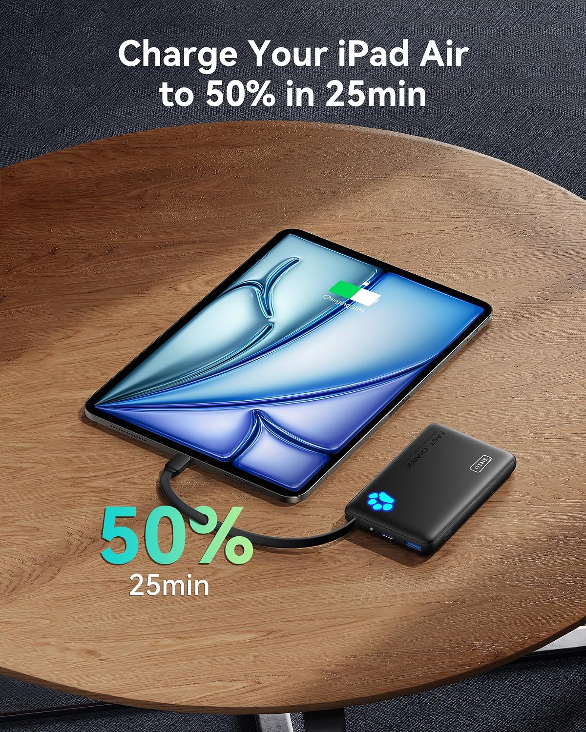 Detalle 2 de INIU P41L Slim 10000mAh Power Bank, 45W USB-C Fast Charging