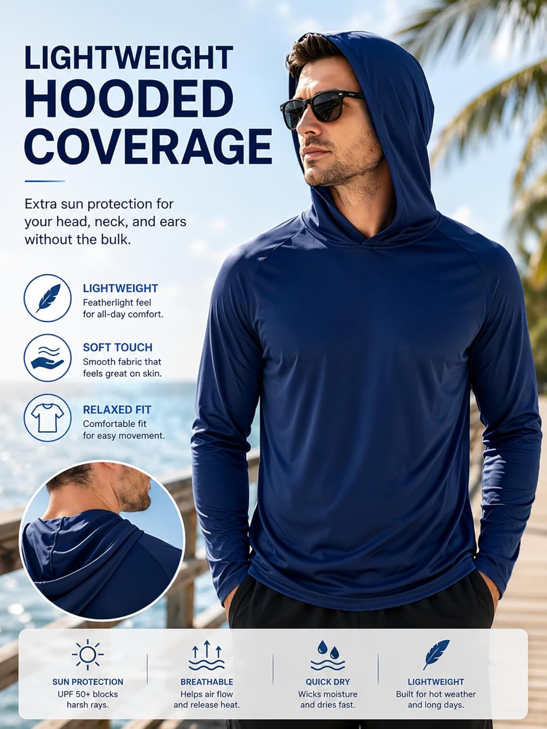 Detalle 2 de ZITY 3-Pack Sun Protection Hoodie UPF 50+