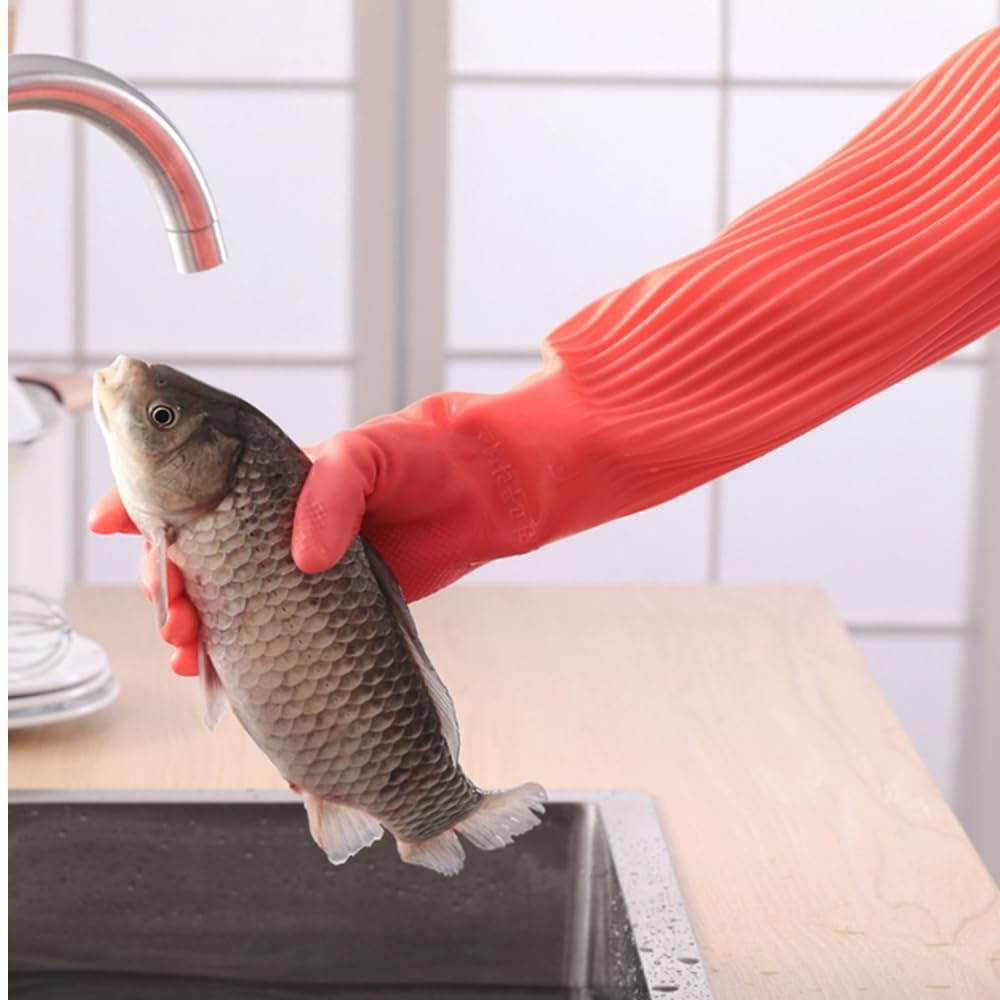 Thumbnail 6 de YIOIY Reusable Rubber Dishwashing Gloves S Red