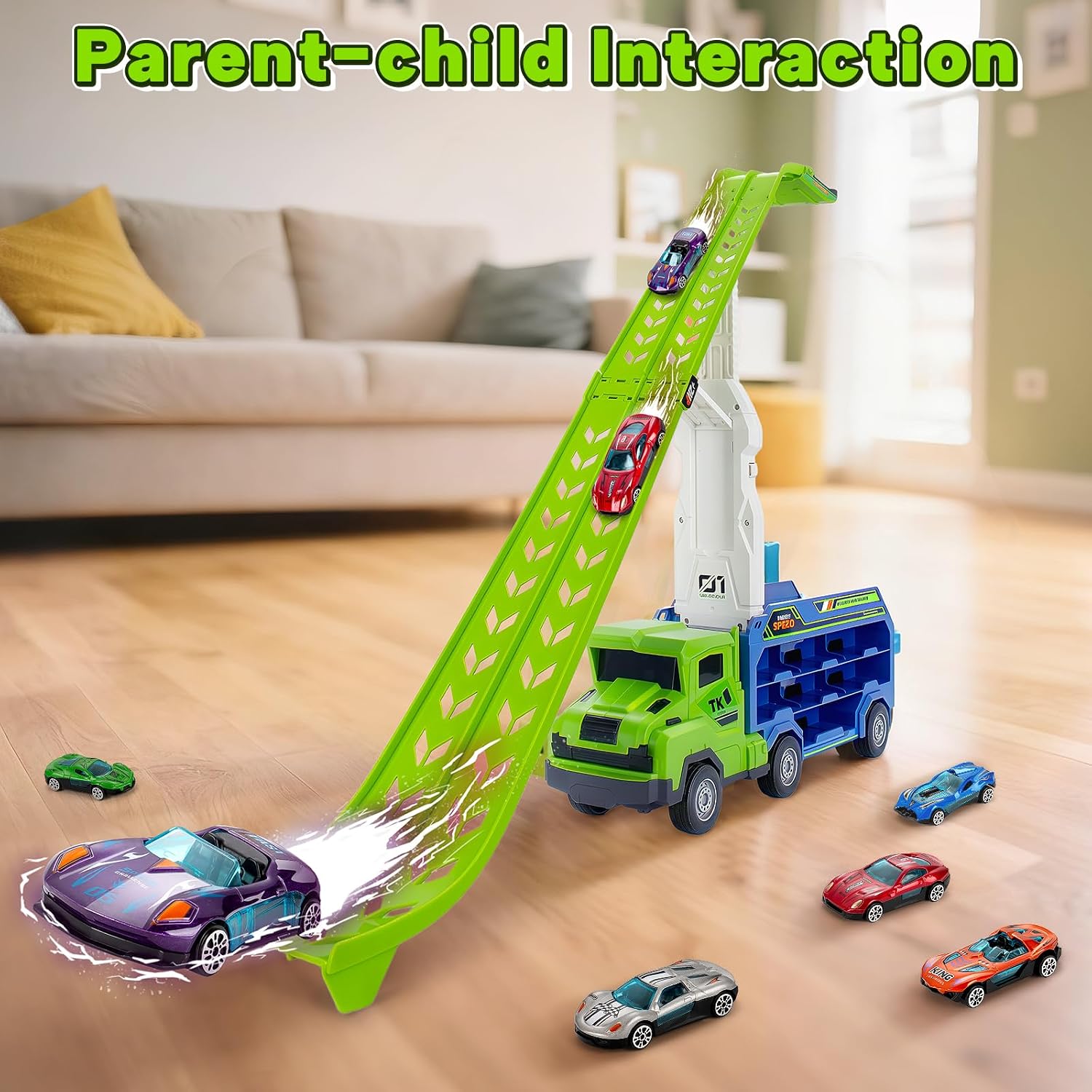 Thumbnail 5 de Kids Carrier Truck Race Set