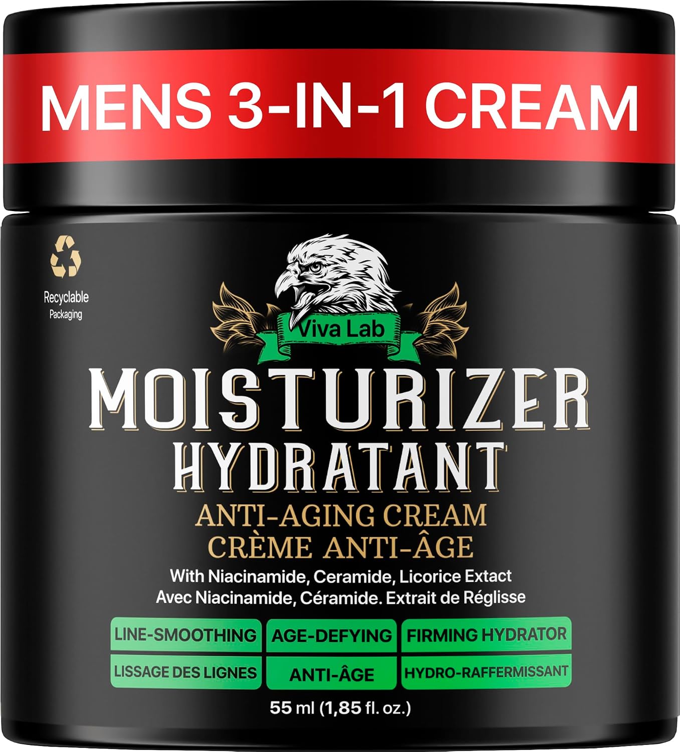 Detalle de Viva Lab Men’s Lightweight Face Moisturizer, 1.85 oz After-Shave Cream