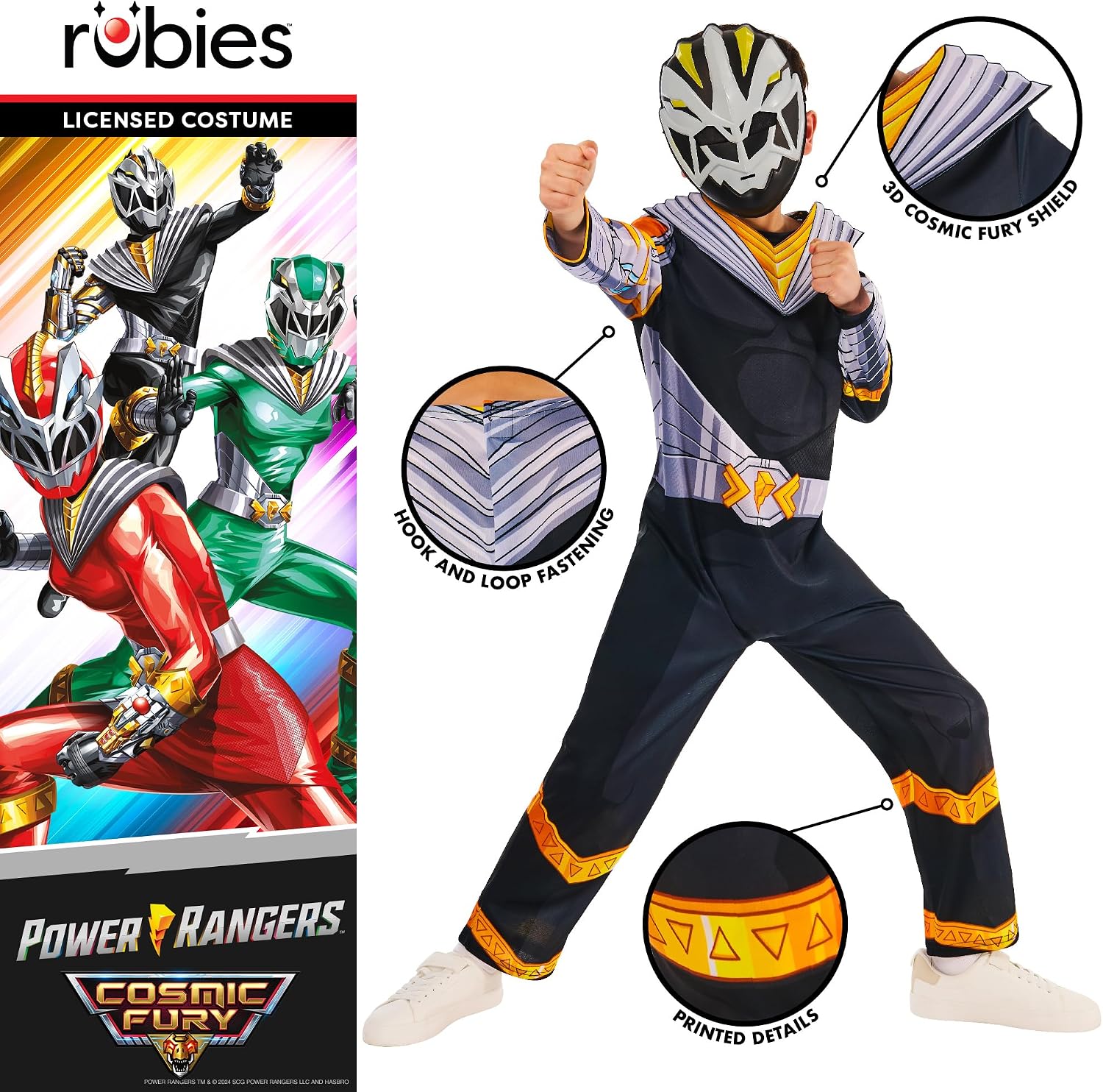 Detalle 2 de Rubie's Power Rangers Black Ranger Costume