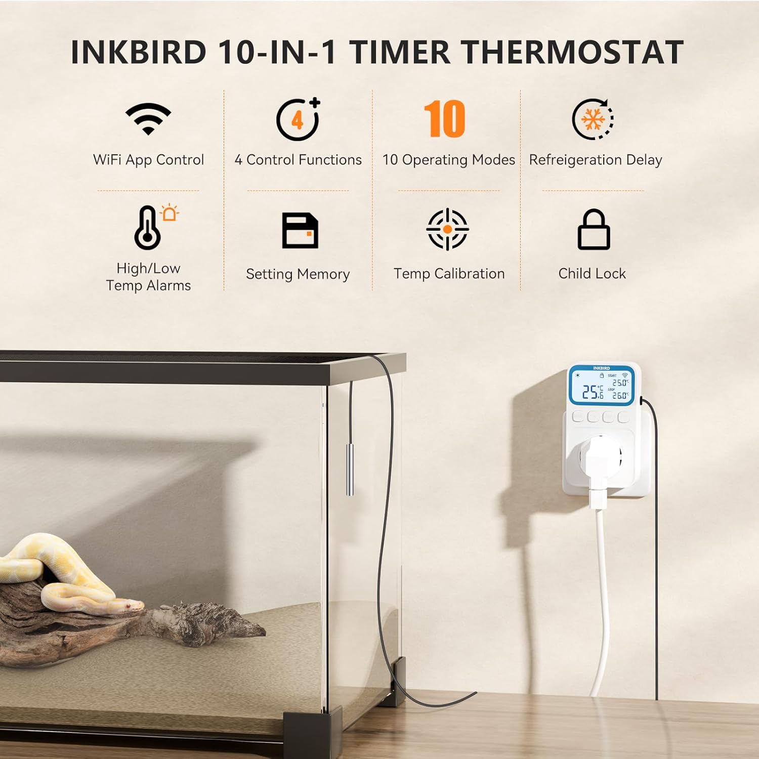 Detalle 2 de Inkbird C236T termostato Wi‑Fi per incubazione e serre