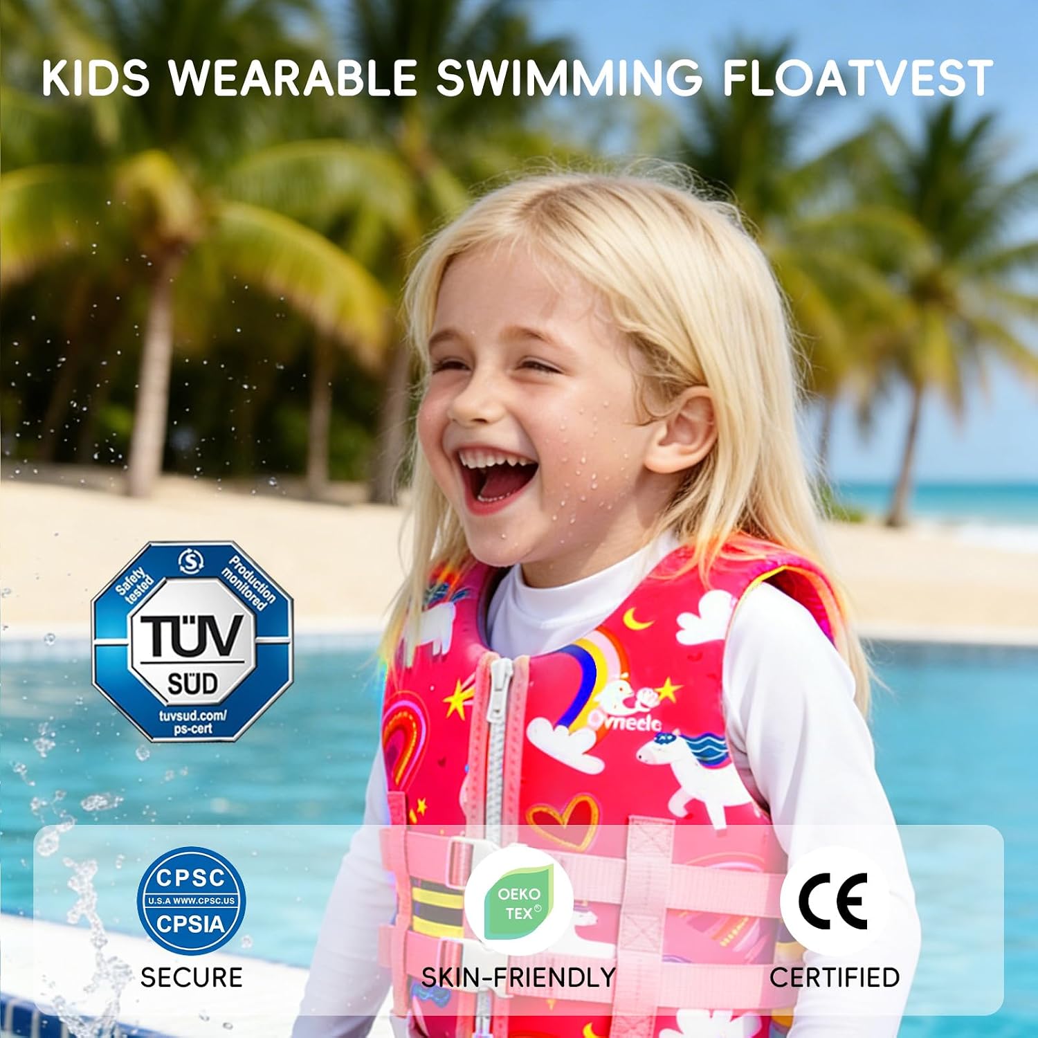 Detalle de Kinder Schwimmweste Float Jacket – sicherer Auftrieb und Lernhilfe für kleine Wasserratten (2–9 Jahre)