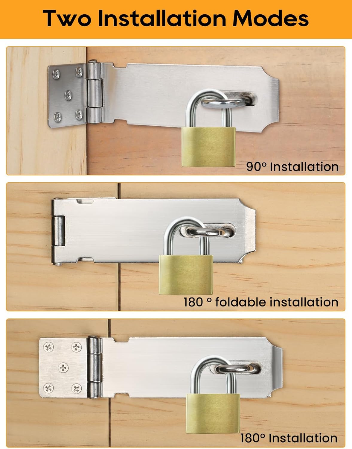 Detalle 2 de Sinofort 4in Padlock Hasp ðŸ›