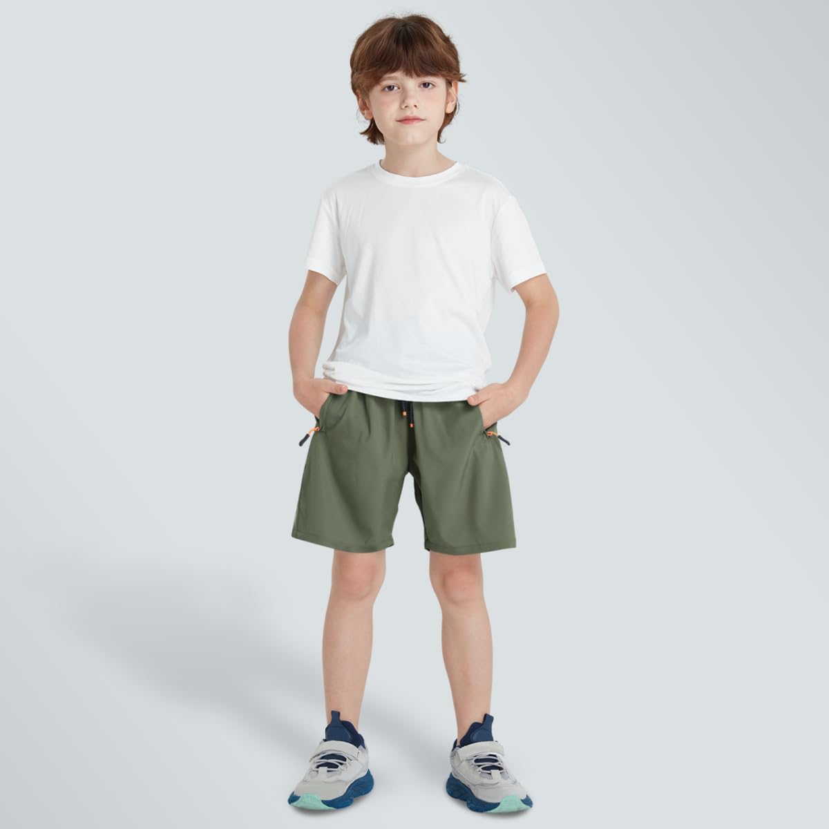 Thumbnail 1 de ANHDM Boys Shorts: Quick Dry Athletic Running Shorts with Zipper Pockets