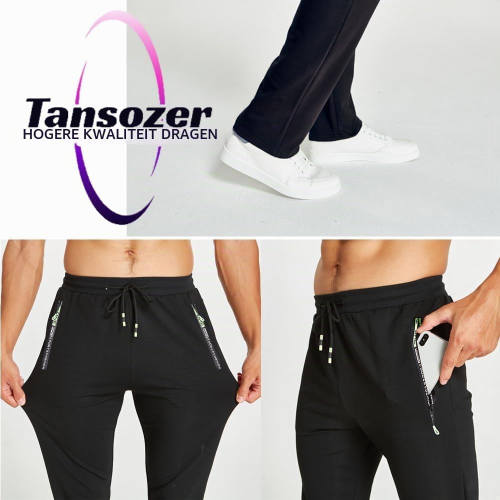 Detalle 1 de Tansozer joggingbroek voor heren van katoenmix met ritszakken en trekkoord