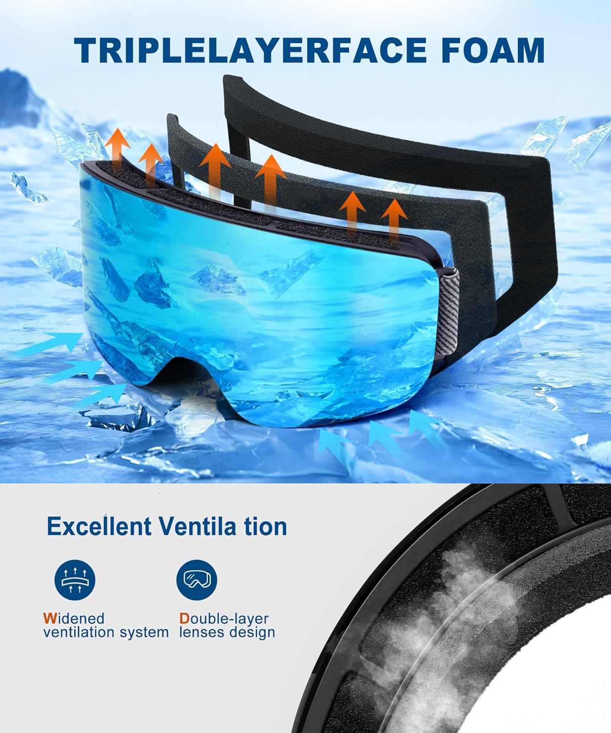Thumbnail 4 de QALLY 2Pack Ski Goggles 100% UV Protection