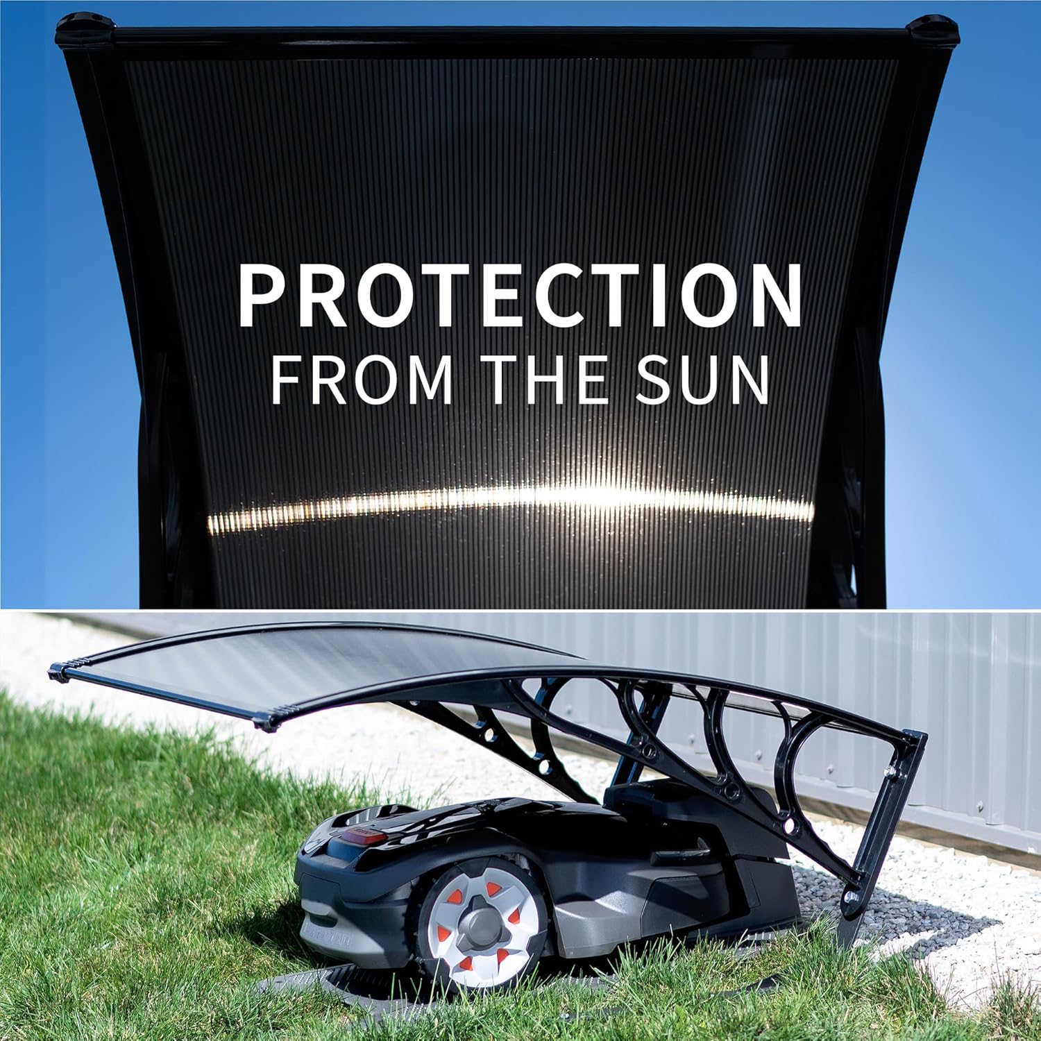 Thumbnail 5 de Life Finds Outdoor shade cover for robotic lawn mowers (portable polycarbonate canopy, black)