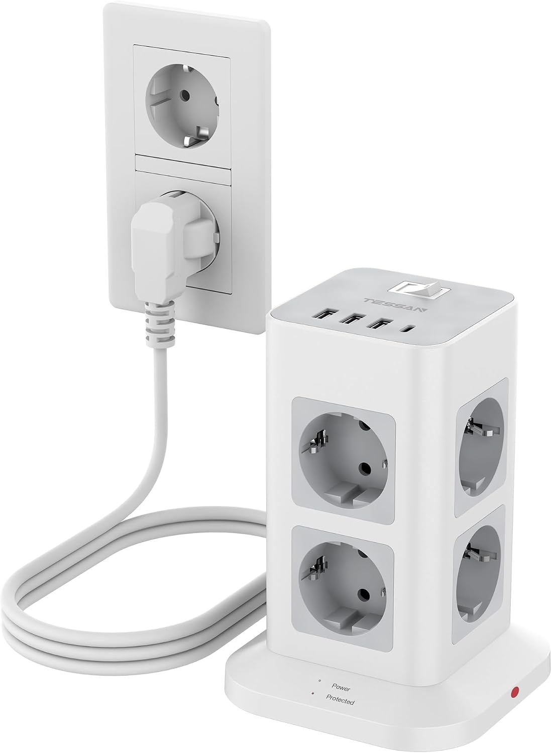 Detalle de TESSAN Mehrfachsteckdose 3600 W USB