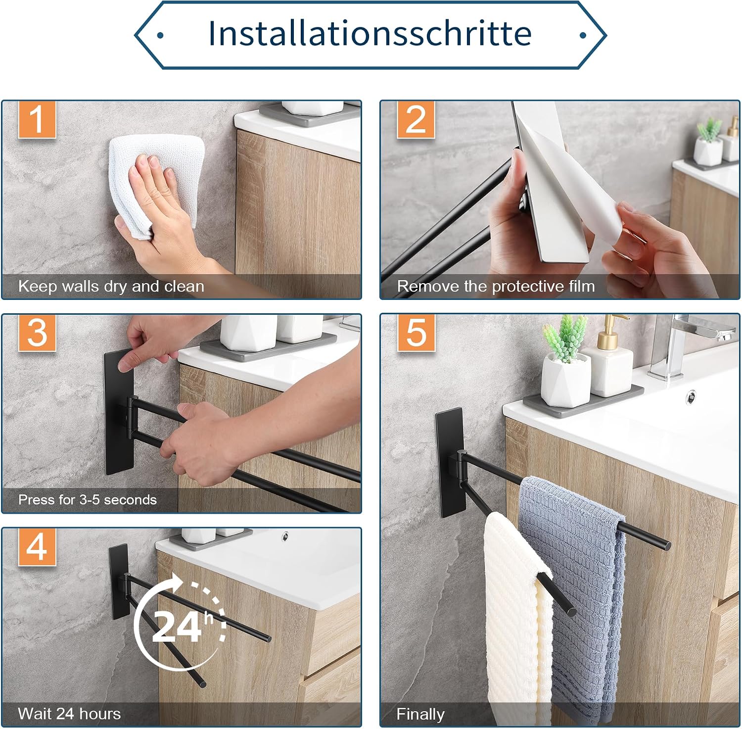 Thumbnail 6 de OETAMS Handtuchhalter 39CM 180° schwenkbar