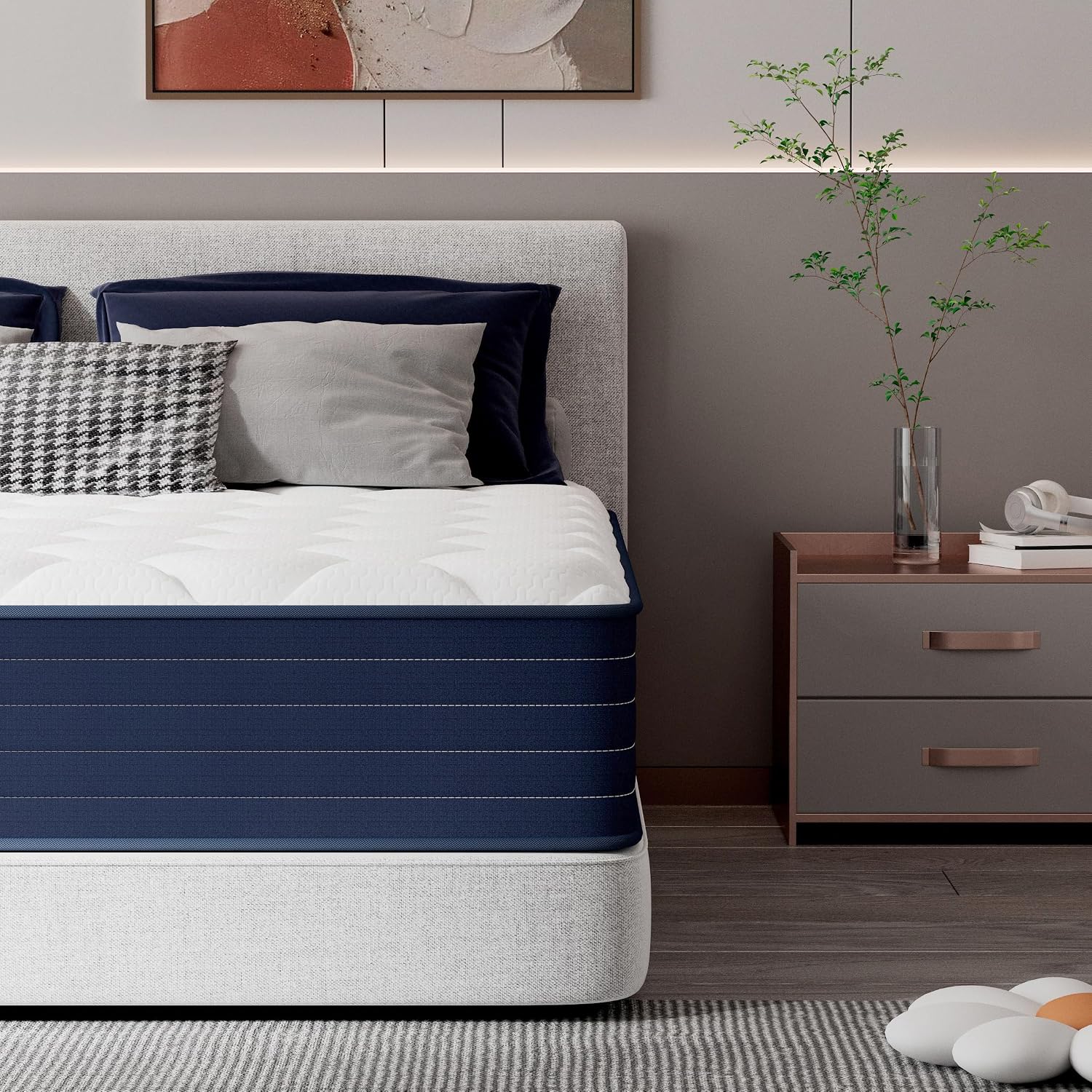 Detalle 1 de PETONOBARA TRA-12FL-CA 12-Inch Full Hybrid Mattress, Memory Foam & Pocket Springs