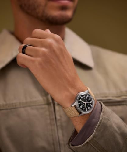 Detalle de Timex MK1 Military Automatic TW2Y11900: orologio da uomo 40 mm with cinturino in tessuto marrone e fondello a vista