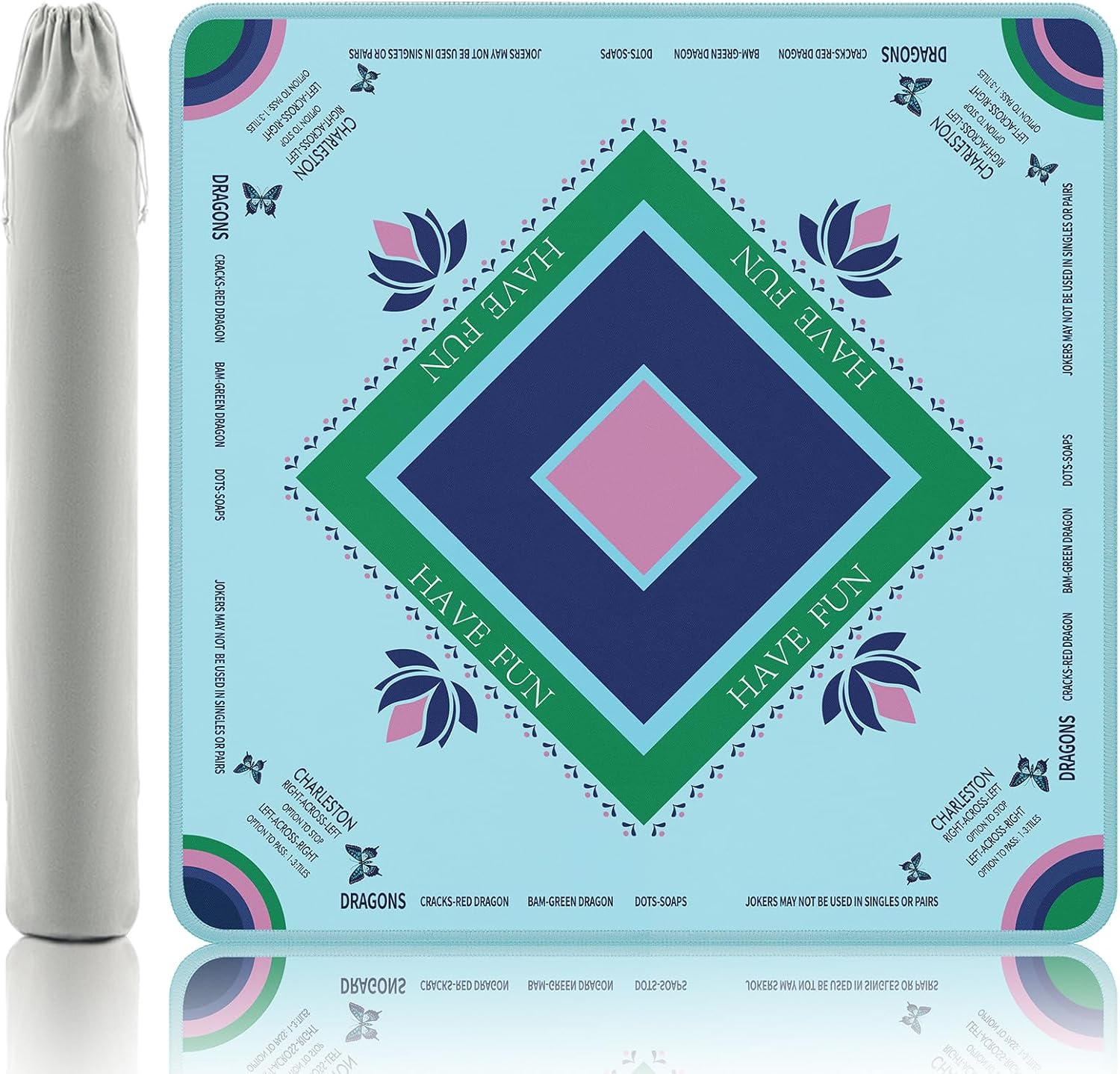 Detalle de Gedgan Turquoise Mahjong Mat 32.4x32.4 Inch game mat 🎲