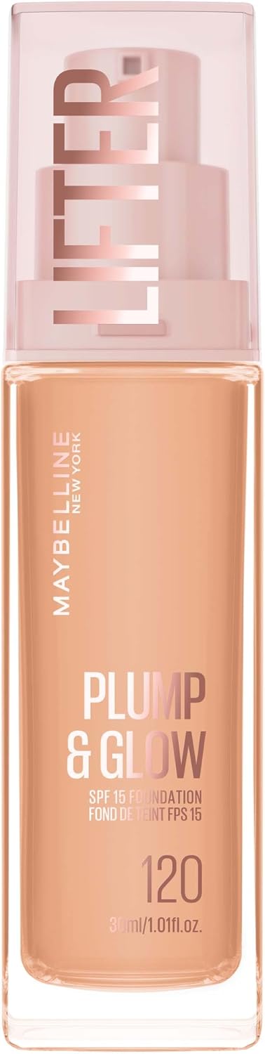 Maybelline New York Lifter Plump & Glow Foundation – 2 % niacinamid, hyaluronsyra och lyster