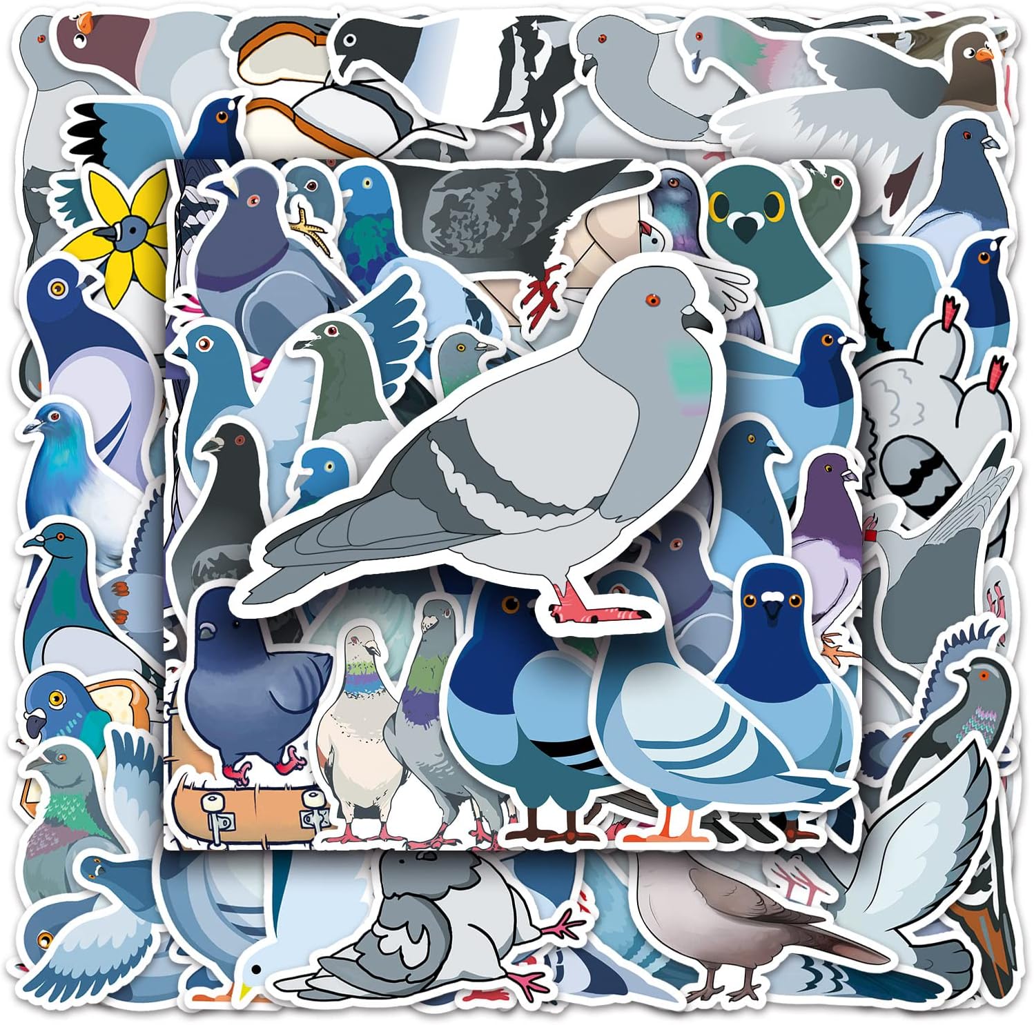 Thumbnail 1 de AUCEKO 50er Set Tierische Taube Sticker (Vinyl, wasserdicht) für Laptop, Kinder, Auto & mehr