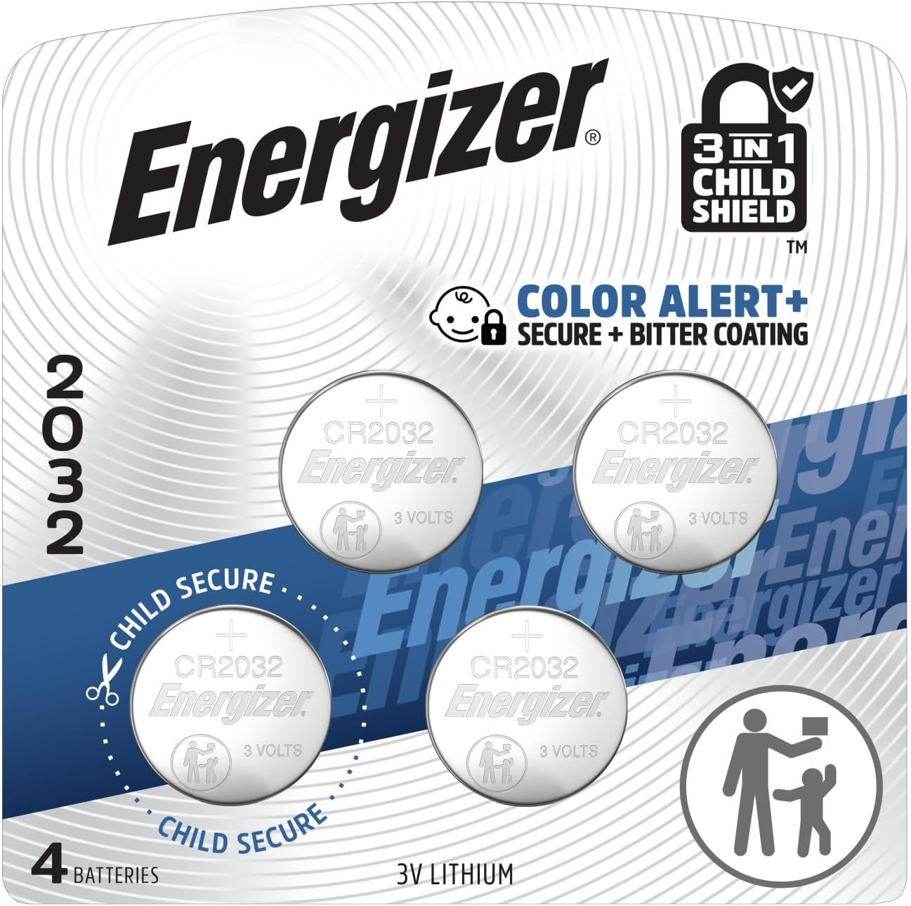 Detalle de Energizer 2032 Batteries (4 Pack) — 3V Lithium Coin Batteries